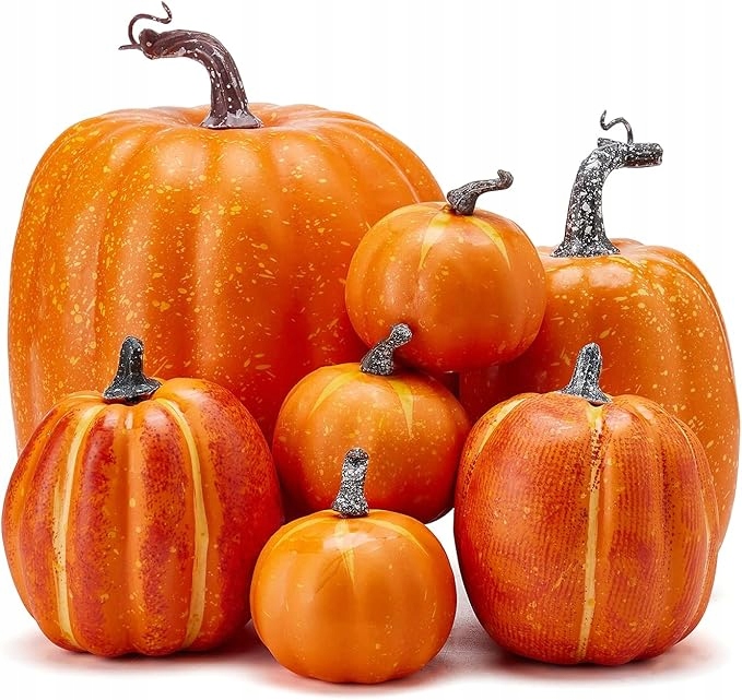 7 X Umělá Dýně Podzimní Dekorace Na Halloweenský Stůl
