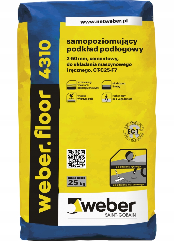 Samopoziomujący podkład podłogowy Weber.floor 4310