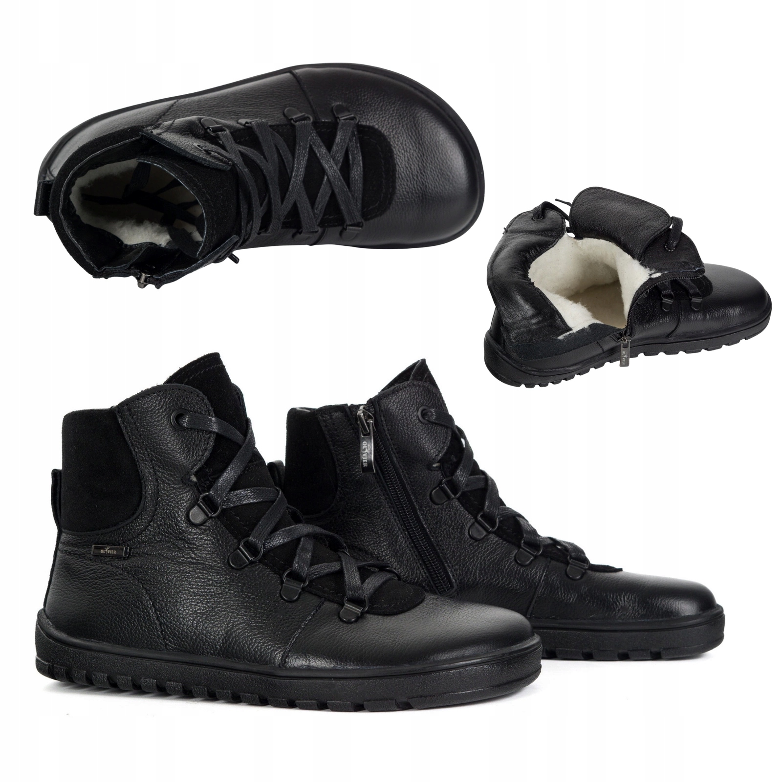 Dámské barefootové boty Madison kožené zateplené merino vlnou černé 39