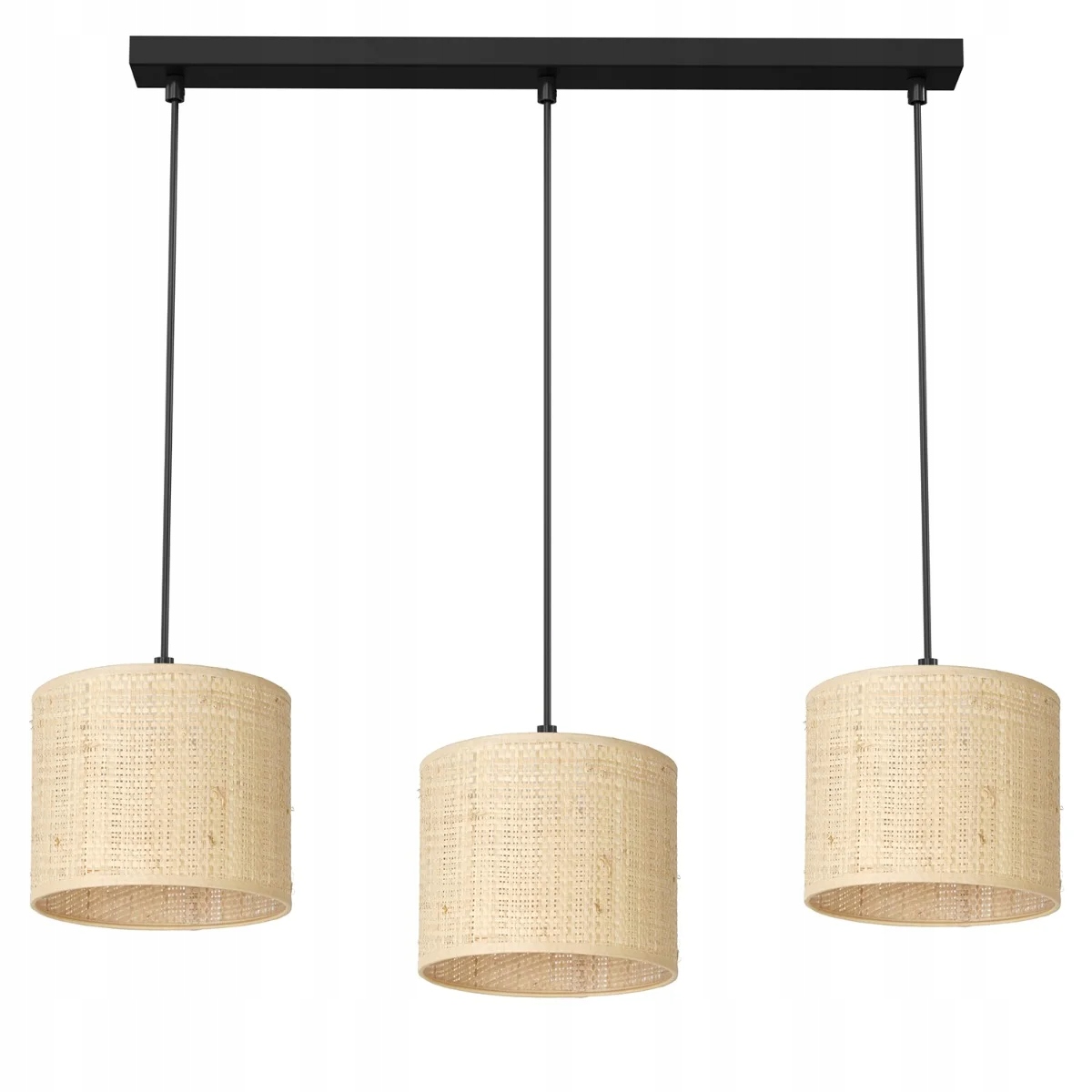 Luminex Závesná ratanová lampa 3xE27 krémová/čierna 75 cm Moderný štýl