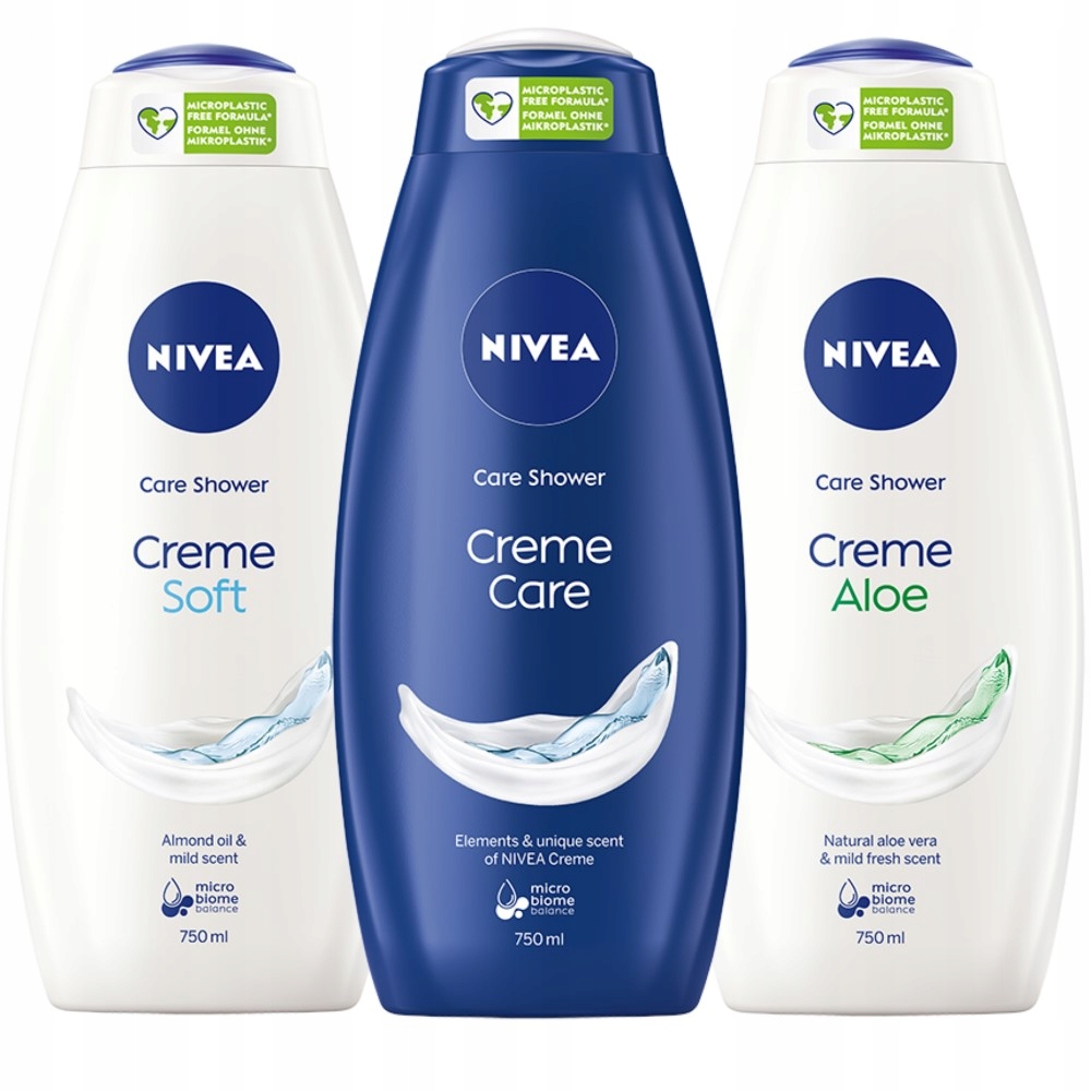 Nivea Creme Krémová sada tekutých sprchový gel pro ženy 750 ml x3