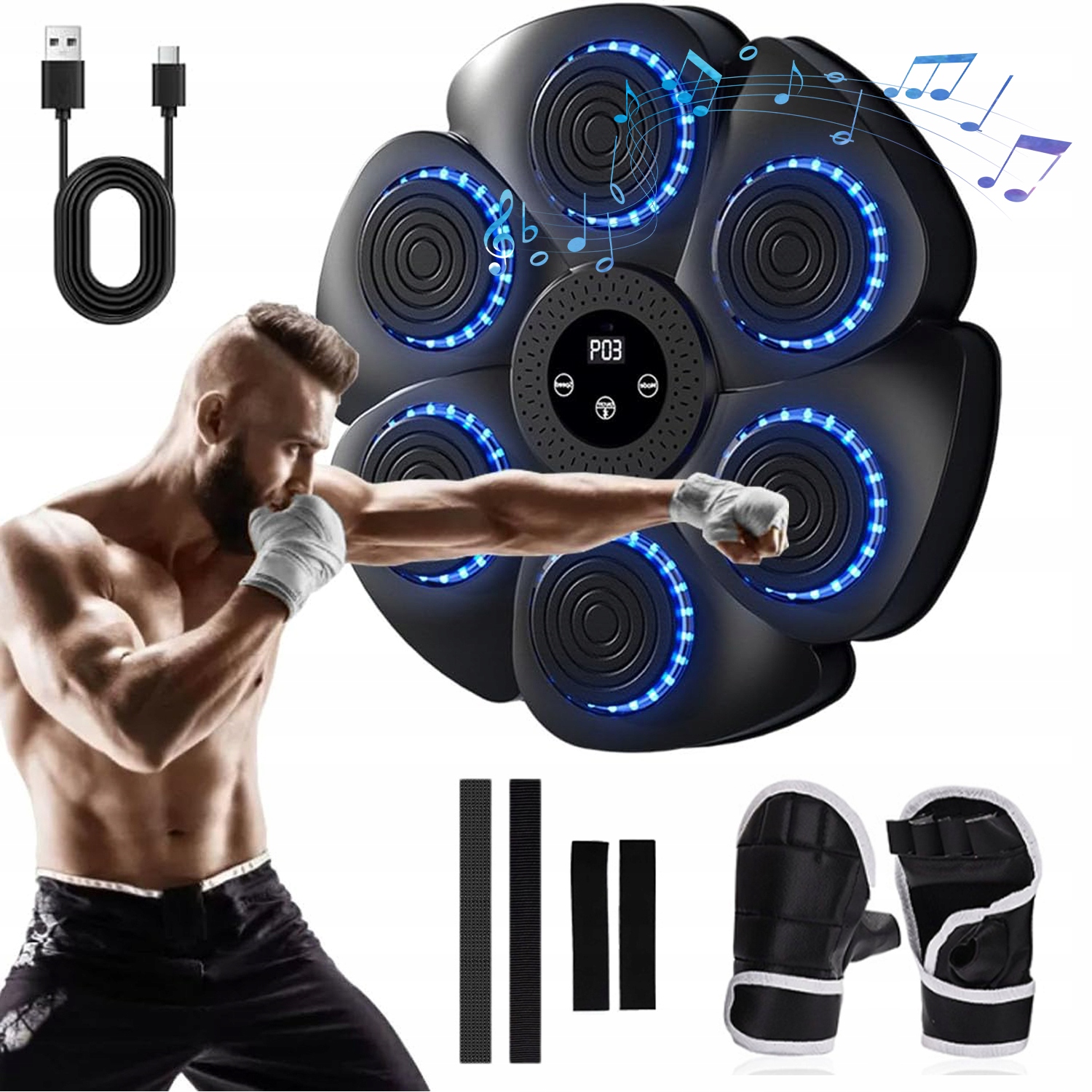 Music Boxing Machine Hudební Boxovací Stroj Boxovací Stěna Rukavice