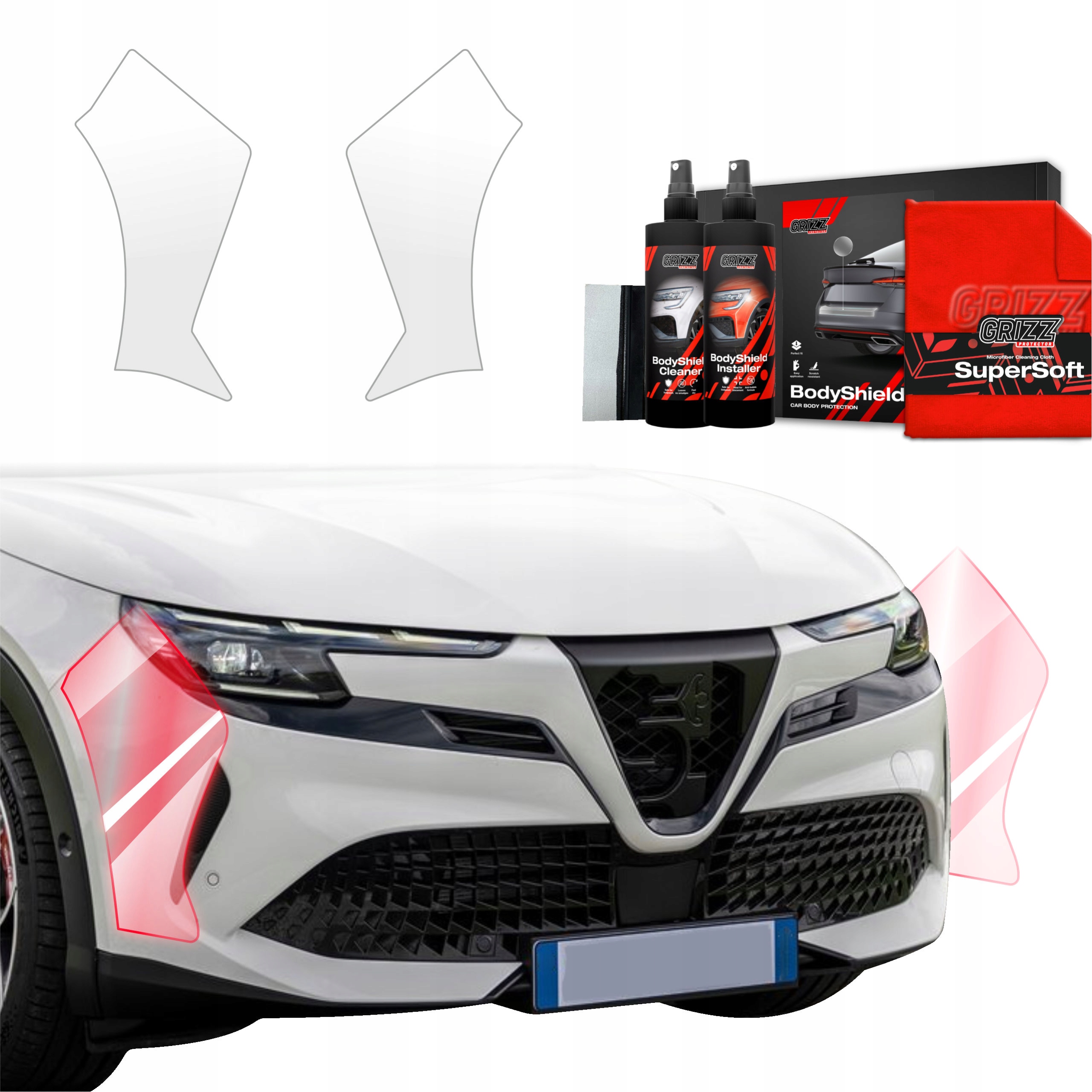 2v1 Fólie na nárazník Ppf pro Alfa Romeo Junior (2024-2025) Grizz