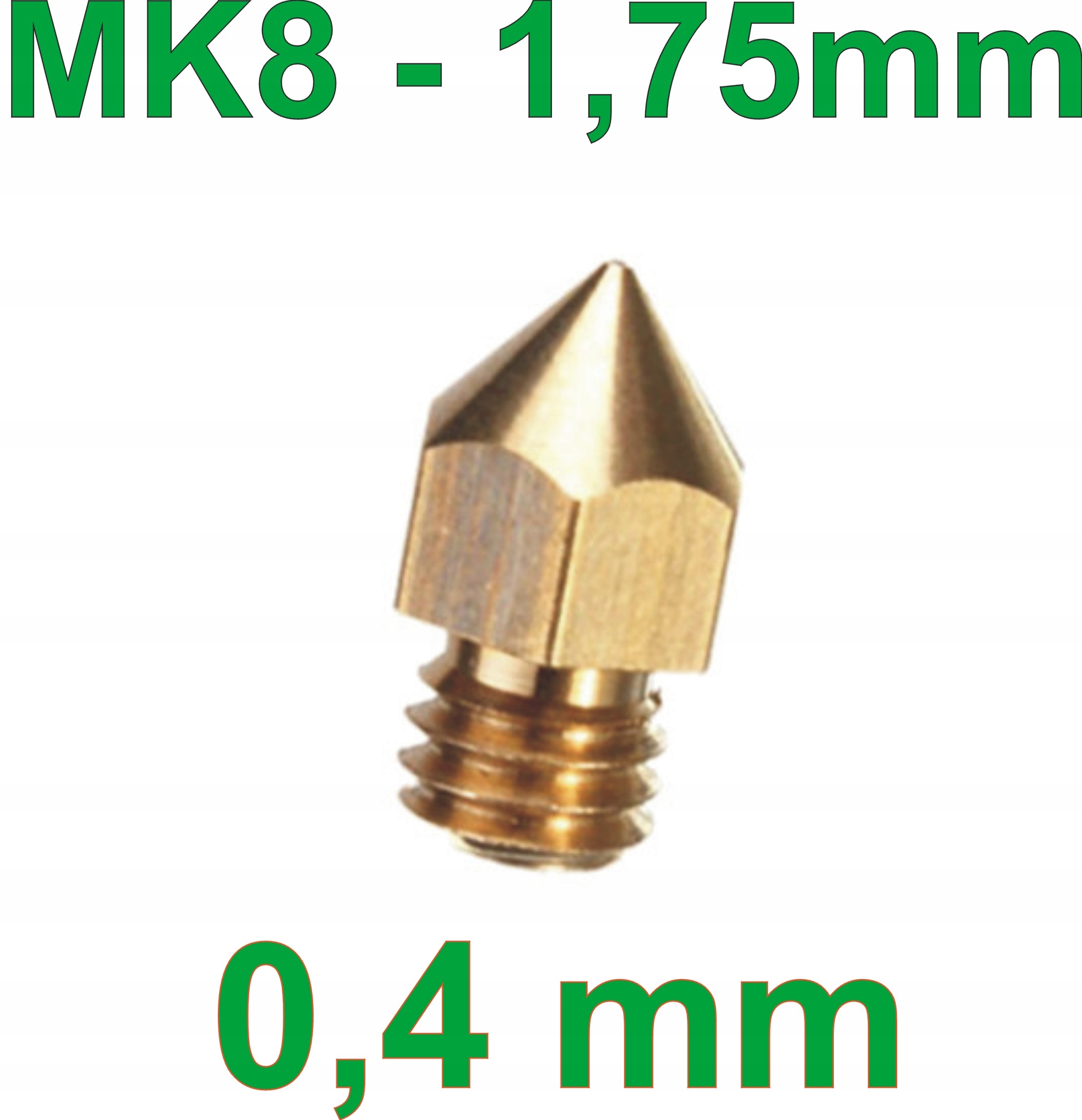

dysza drukarki 3D 0,4mm/6mm, filament 1,75mm