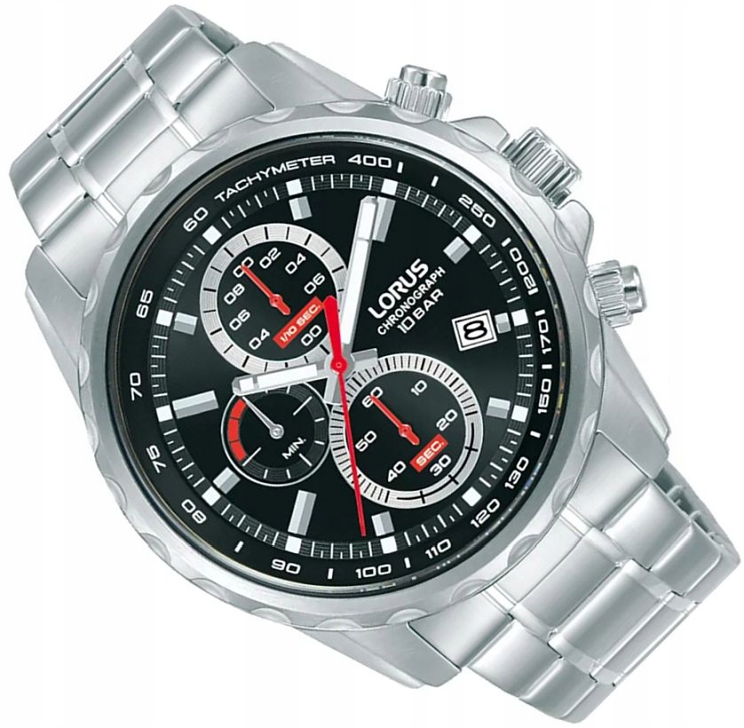 Hodinky Lorus RM371JX9 Modní Pánské Černé Chrono S Datem Vodotěsné Ø43 mm