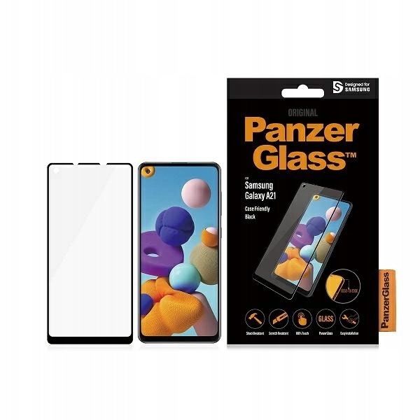Tvrzené sklo PanzerGlass E2E Regular pro Samsung Galaxy A21 s černým okrajem