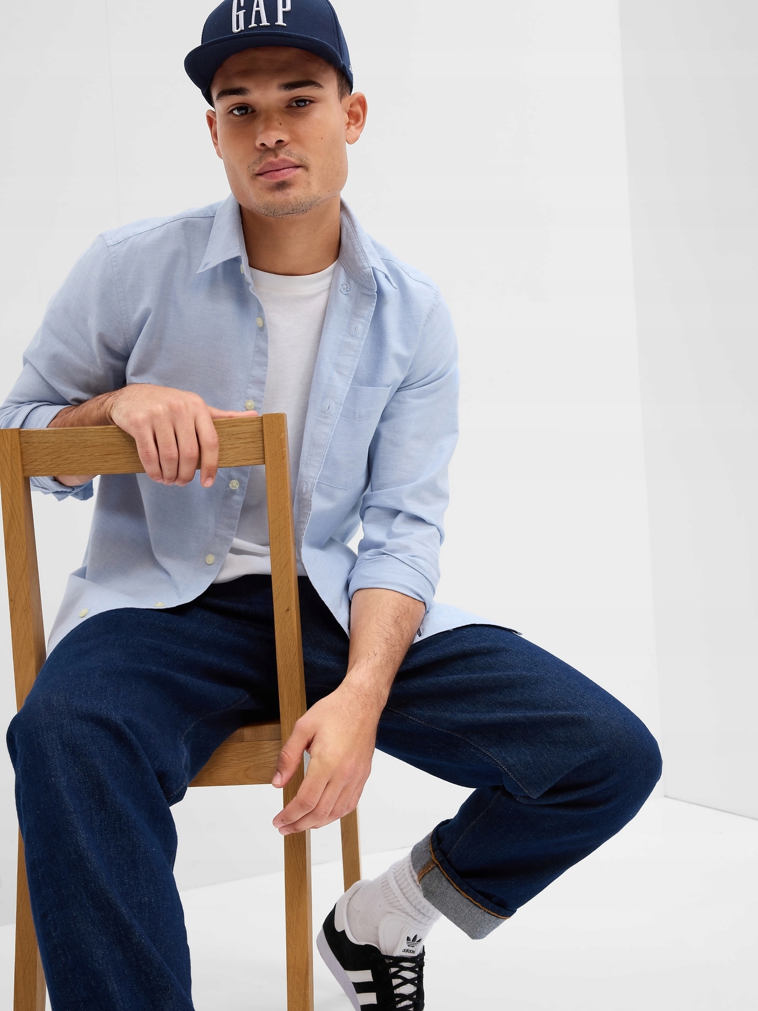 Gap Košile Standard Oxford modrá