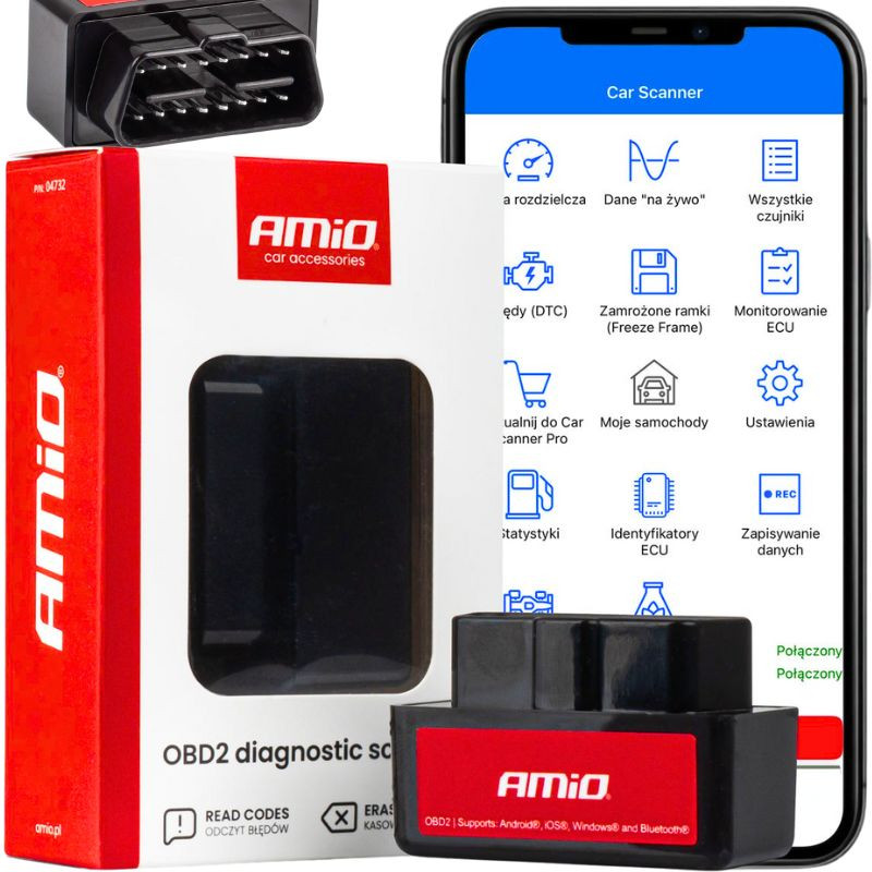 Interfejs Diagnostyczny OBD2 ELM327 Bt Skaner Kasowanie Błędów Skanowanie