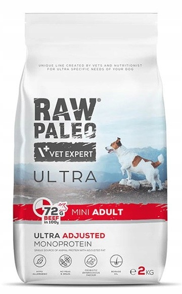 Levně VetExpert Raw Paleo Ultra Beef Mini Adult 2 kg