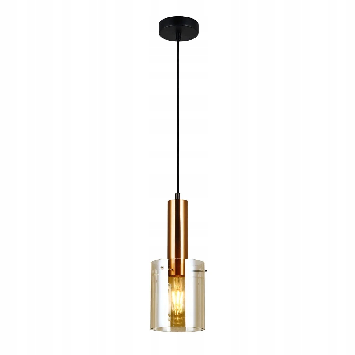 Italux Sardo Závěsná lampa 13 cm mosazné sklo E27 40W, nastavitelná