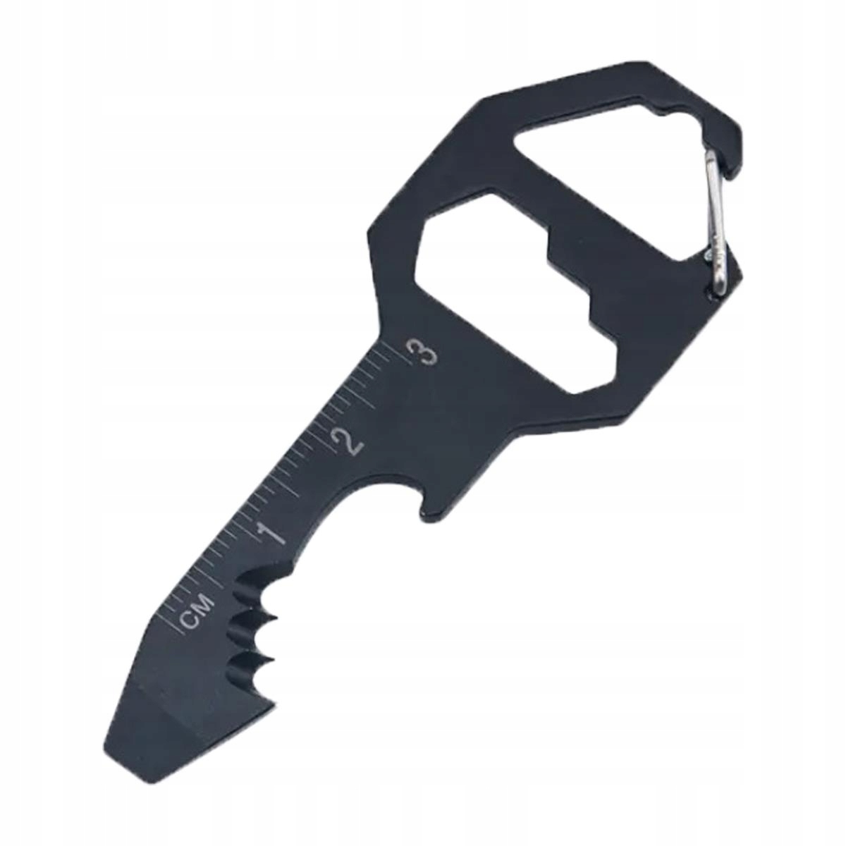 Brelok Multitool 5w1 Czarny Edc Otwieracz Klucze Śrubokręt Miarka Stal 420C
