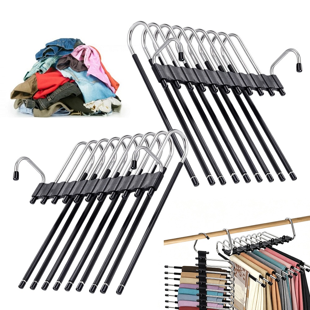 Multifunkční Vertikální Horizontální Věšák 9 Vrstev Nerezový Abs 2KS 33CM
