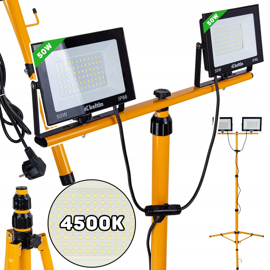 Keltin K02054 Led reflektor 2x50W 9000lm 4500K neutrální IP66 stativ