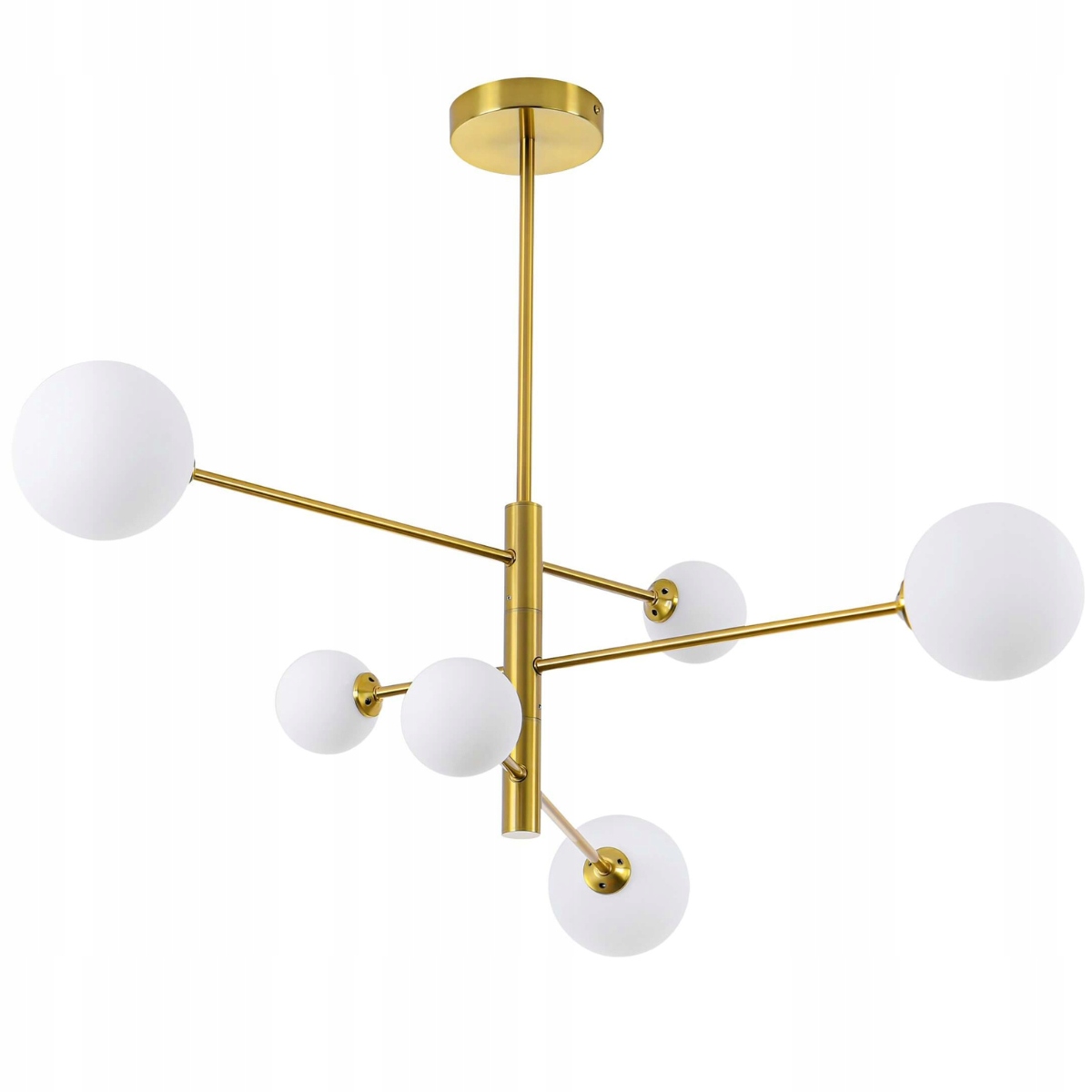 Złota lampa sufitowa ze szklanymi kloszami kulkami Dorado Light Prestige