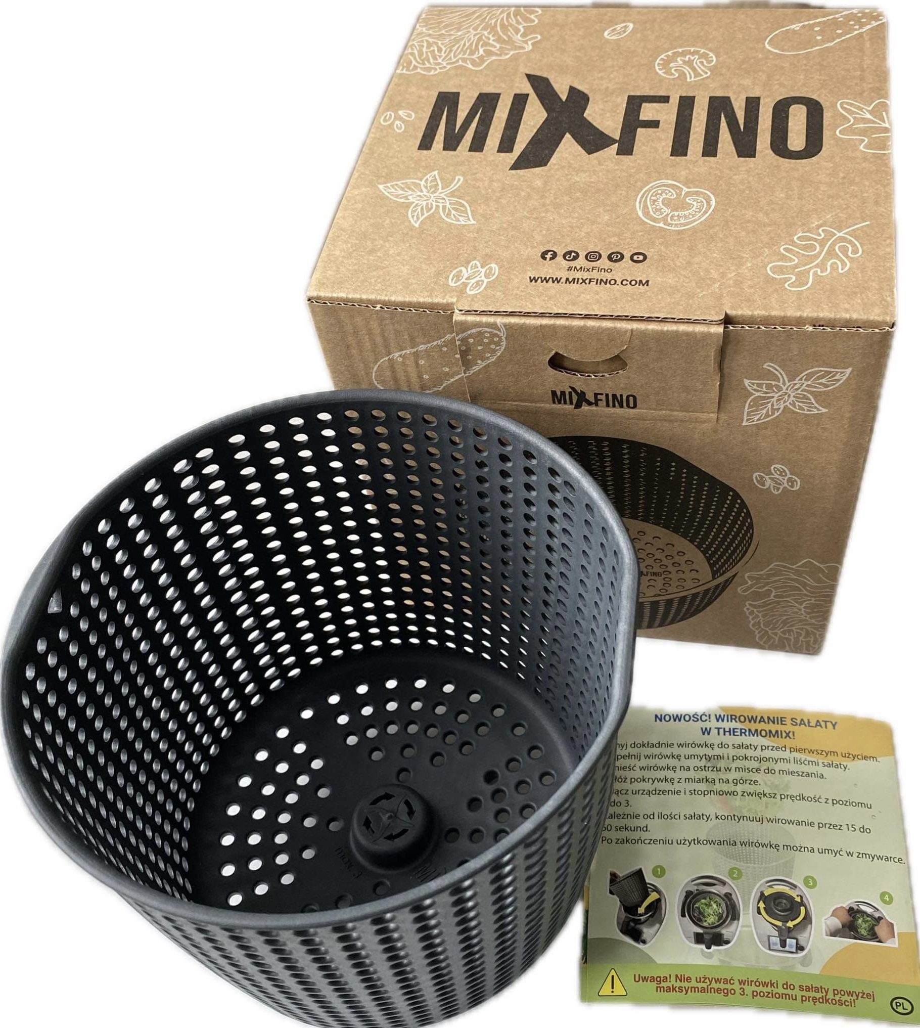 Odstředivka na sušení salátu pro Thermomix TM6 TM5 Mixfino Rychlé Odvlhčování