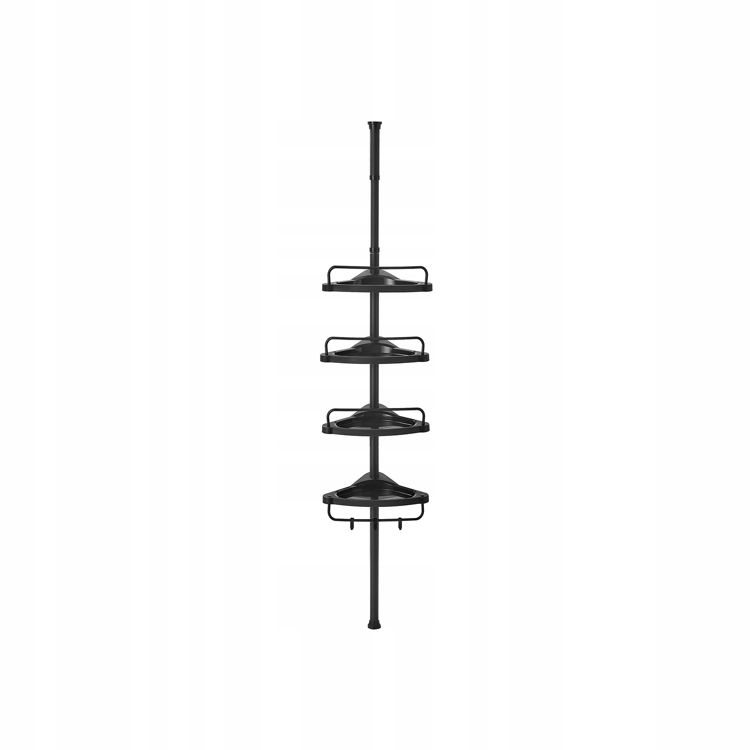 Nastavitelná rohová koupelnová polička, teleskopický držák sprchy, černá