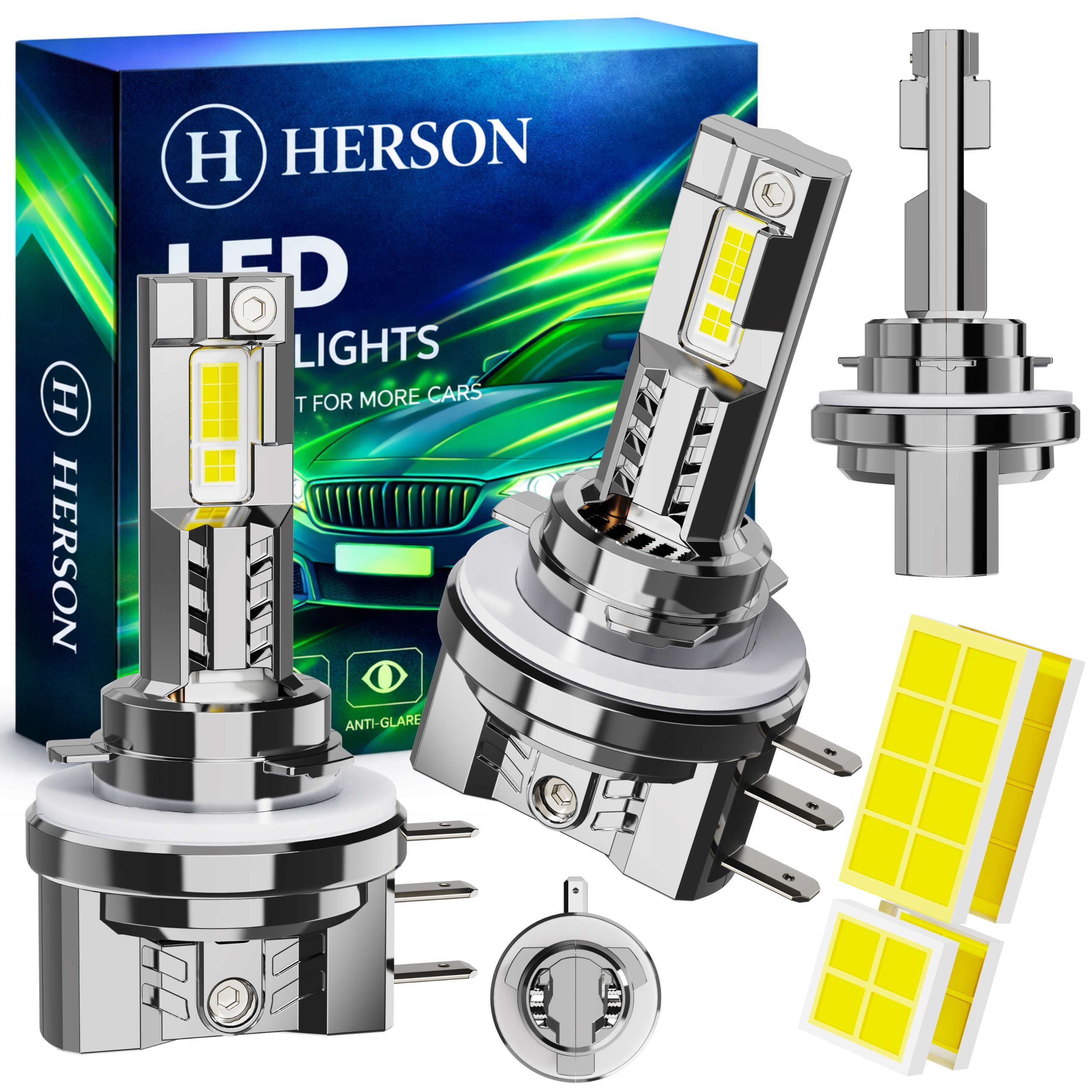 Žárovky H15 Led 12V Homologace Silné Bílé Světlo Canbus 125W Automobilové