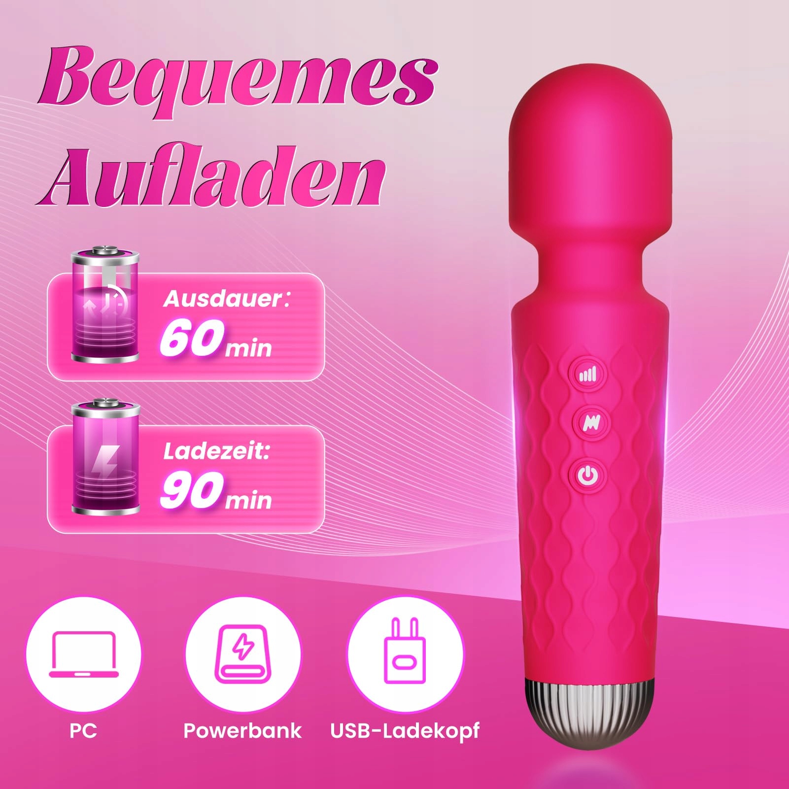 GOBEKEN Wibrator Dla Kobiet Dildo Z Aplikacją Zestaw 20 Trybów Różowy — miniatura 6