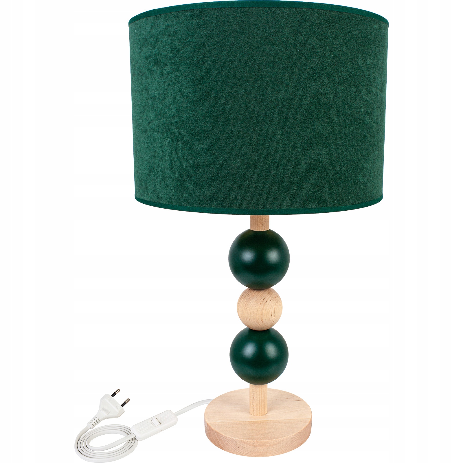 LAMPKA NOCNA STOŁOWA BUTELKOWA ZIELEŃ LED DREWNO