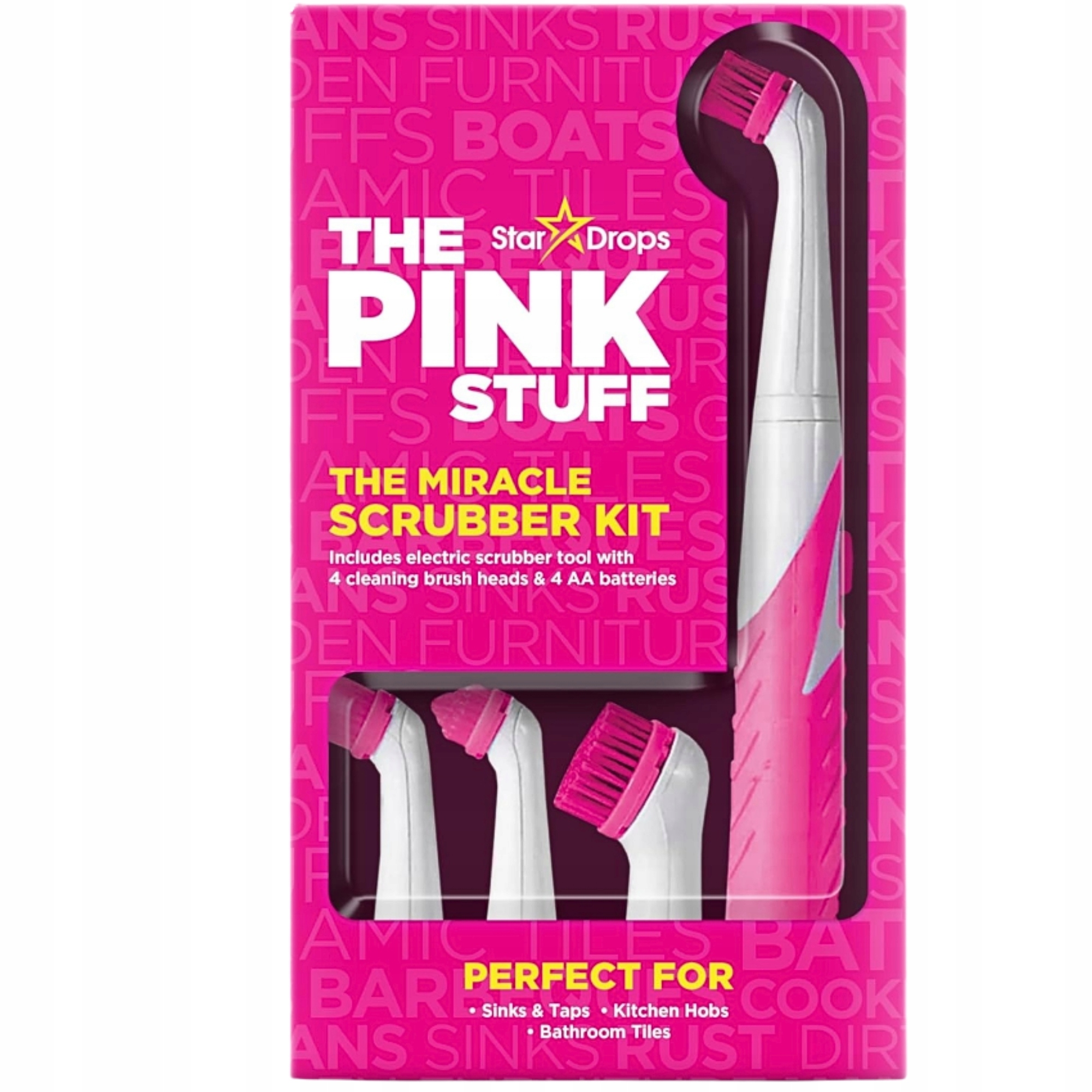 Levně Pink Stuff Elektrický čisticí kartáč se 4 nástavci Sada