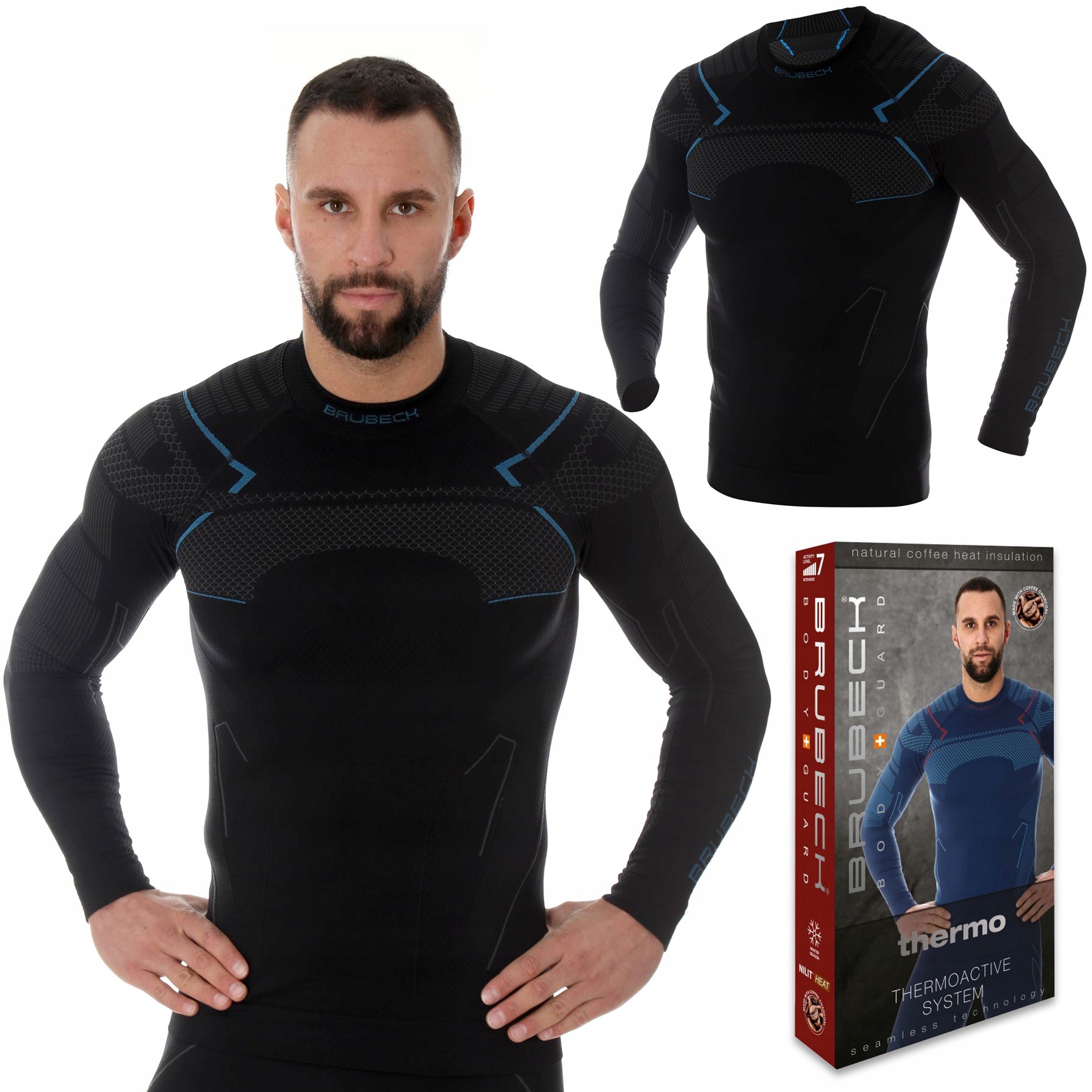 Pánská Mikina Termoaktivní zimní lyžařská mikina s dlouhým rukávem Brubeck Thermo XXL
