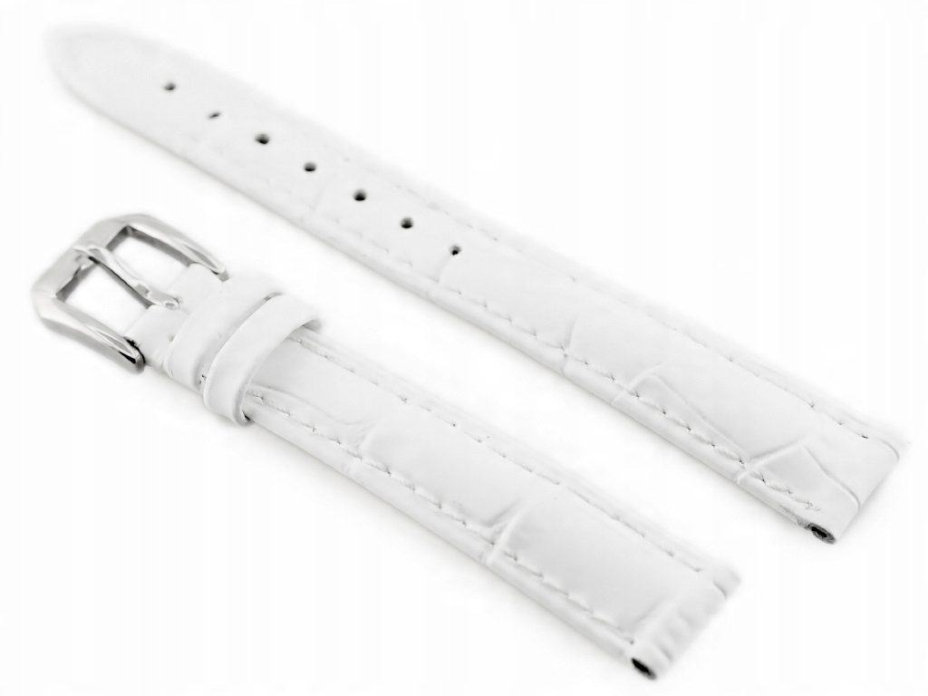 

Pasek skórzany do zegarka W64 biały 14mm
