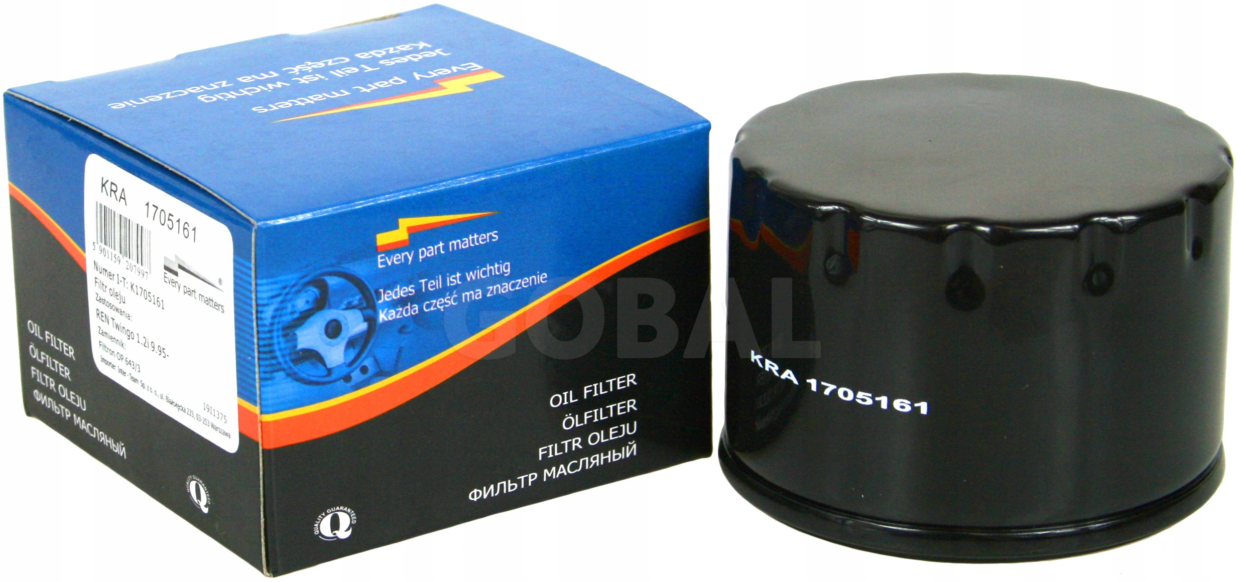 

Filtr Oleju Kraft 1705161 Renault Dacia Nissan