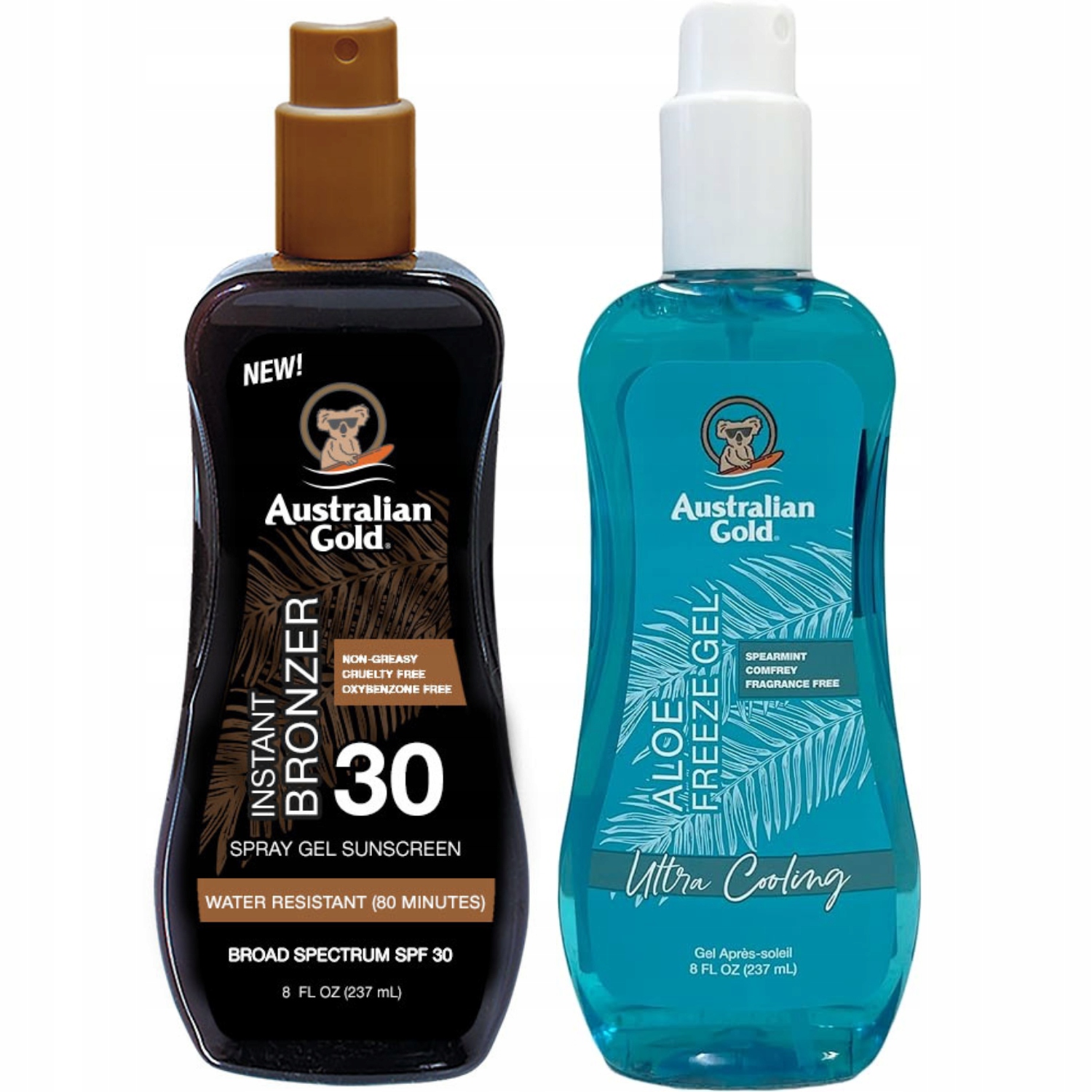 Australian Gold Gel Ve Spreji s bronzerem SPF30 Aloe Freeze Gel