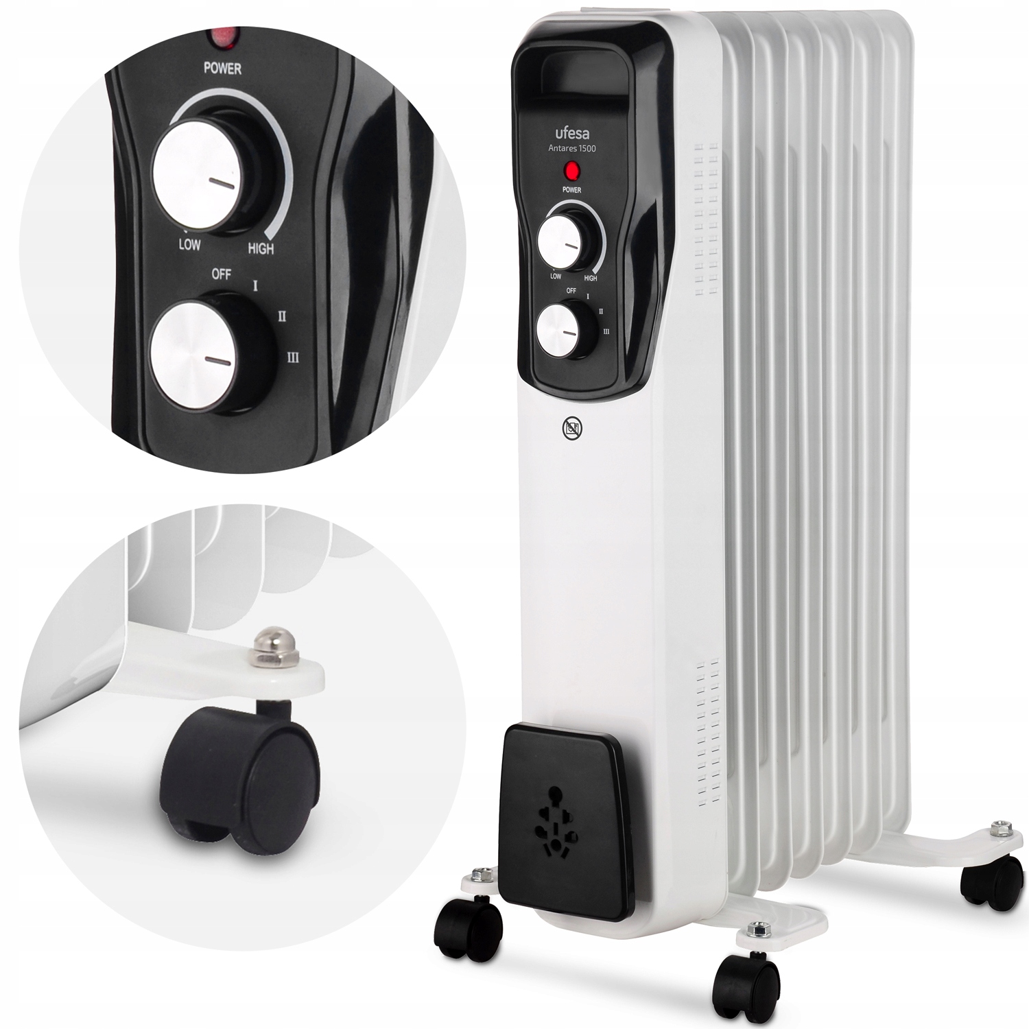 Elektrický Olejový Ohřívač 7 Žebrový Oleják Ufesa 1500 W Energeticky Úsporný