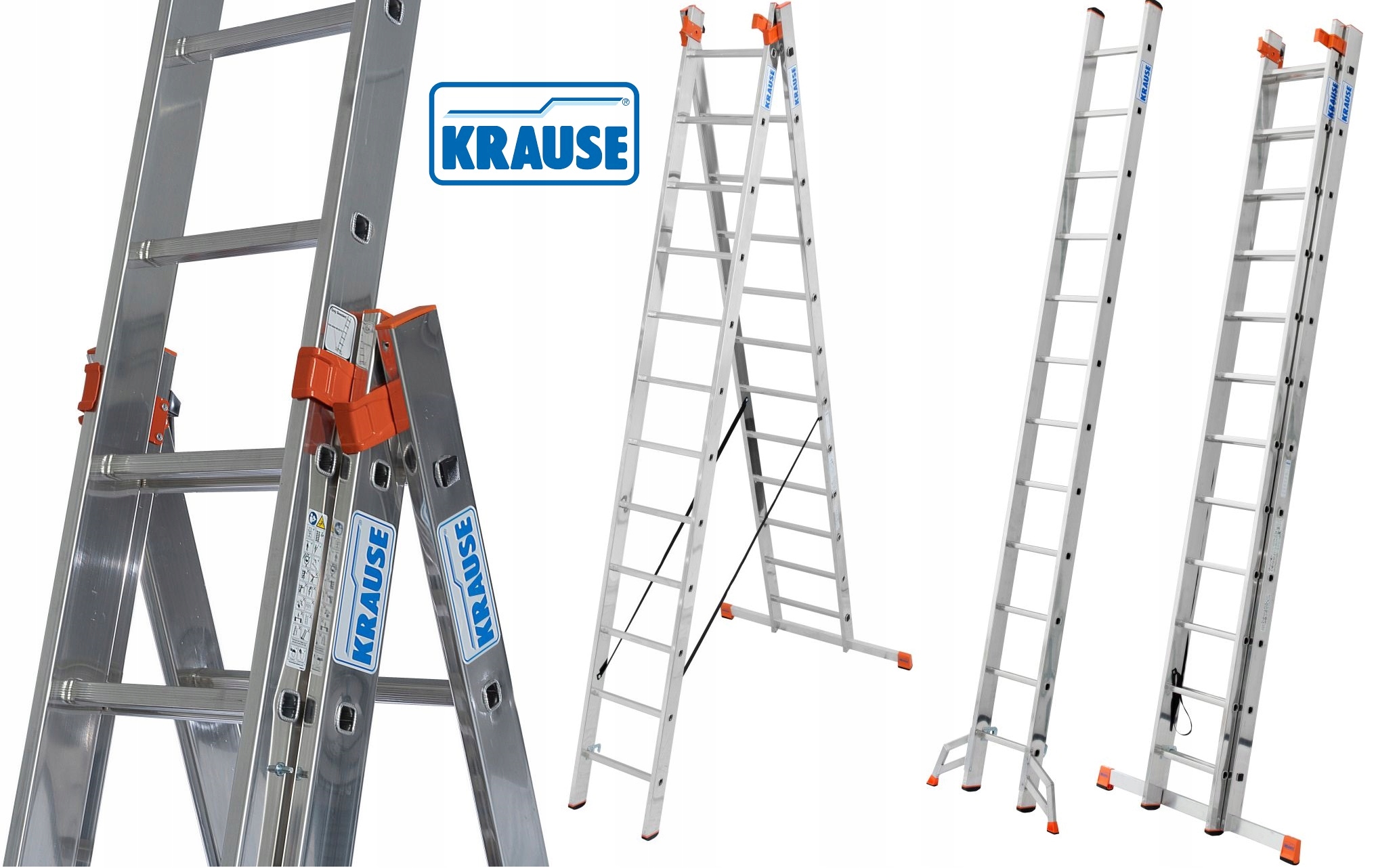 DRABINA ALUMINIOWA 3x12 KRAUSE PROFESSIONAL+TRIGON