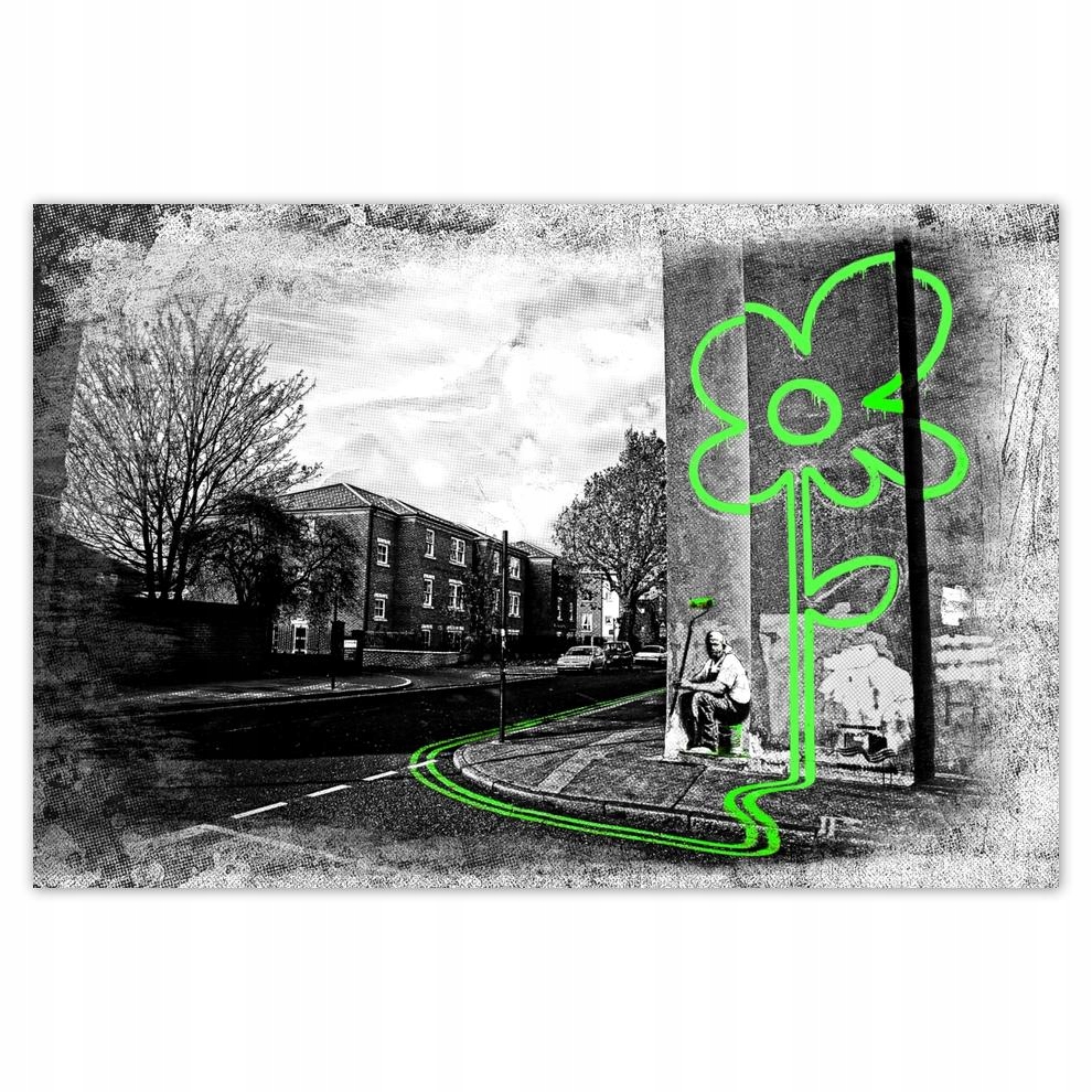 

Plakaty 60x40 Banksy Limonkowy kwiatek