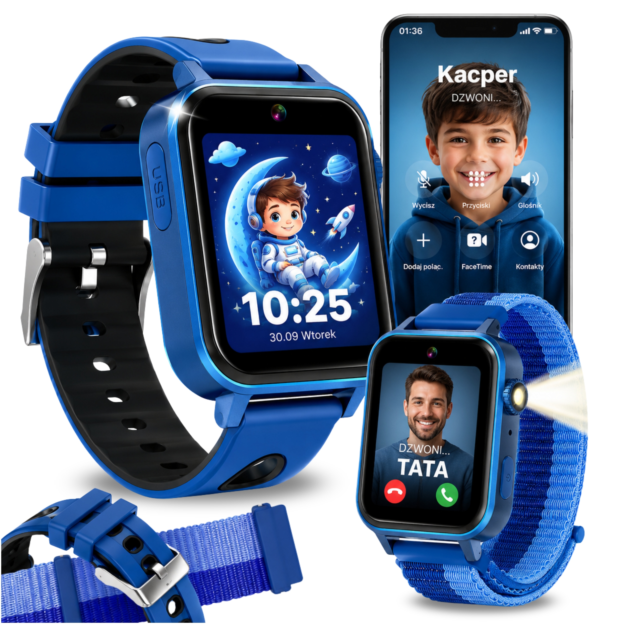 Smartwatch Dla Dziecka Karta Sim Rozmowy Aparat Gry Latarka Wideo Dziecięcy