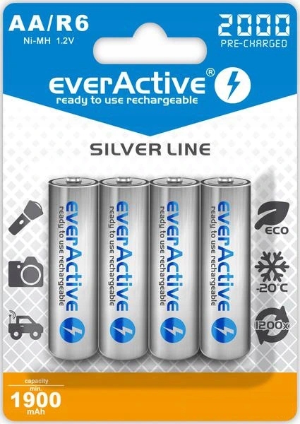 

4 Akumulatorki everACTIVE Baterie R6/AA 2000mAh