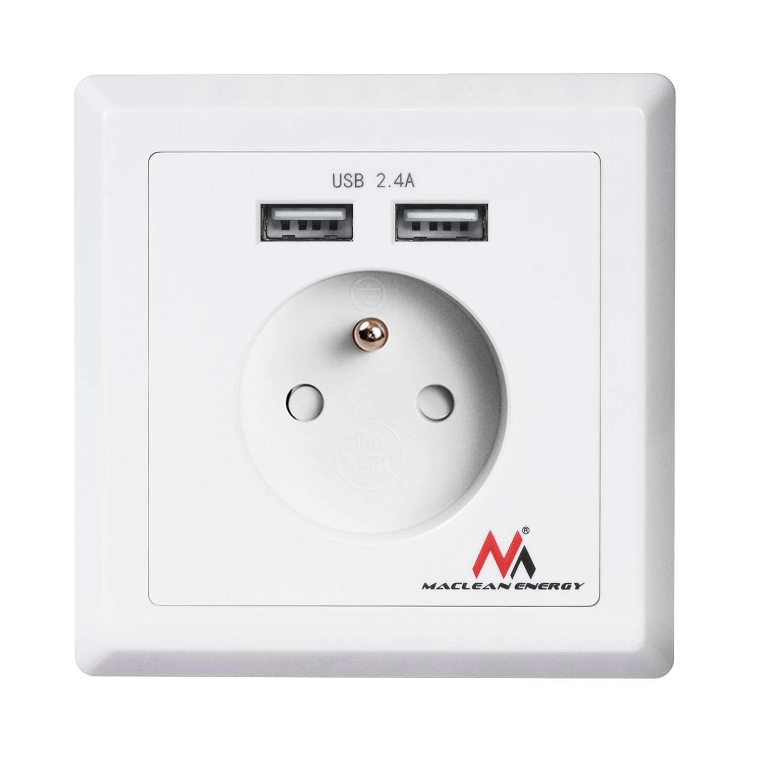 

Gniazdko Elektryczne Podtynkowe 230V +2x Usb 2.4A