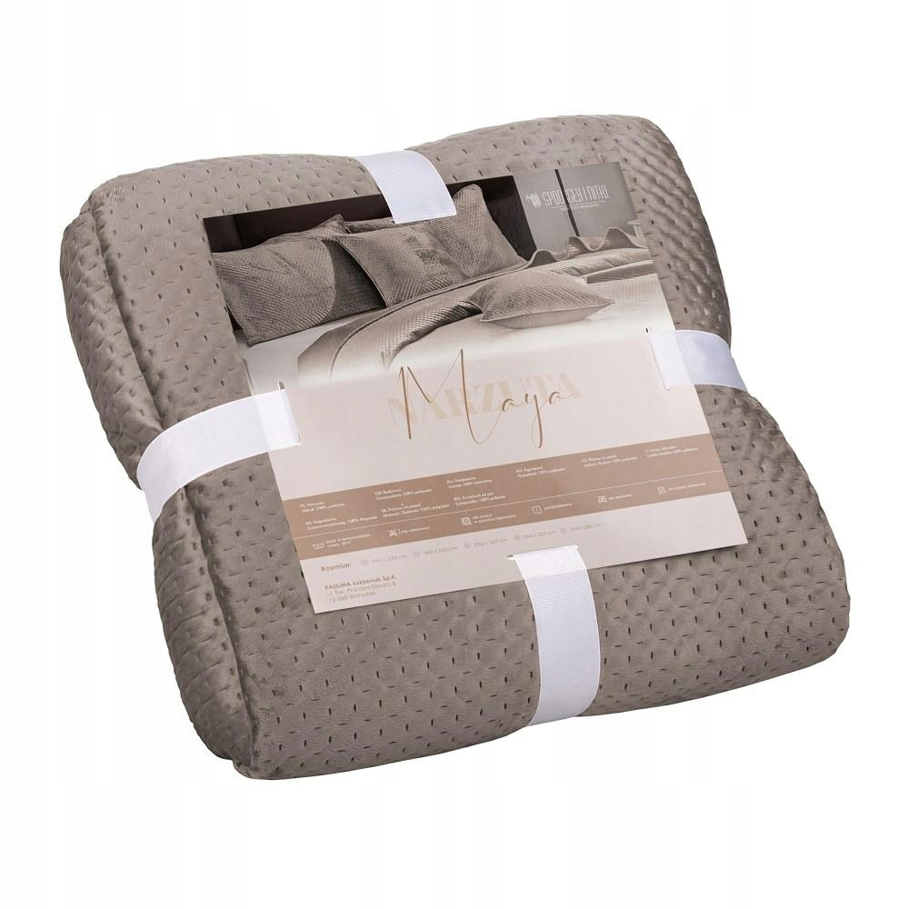 Velurový přehoz 140x200 Maya hnědý geometrický s křížky