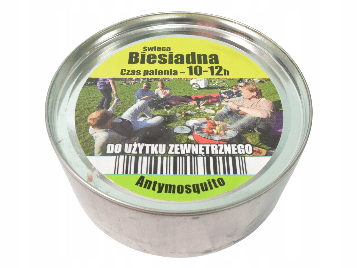 

Świeca biesiadna w puszce przeciw owadom antykomar
