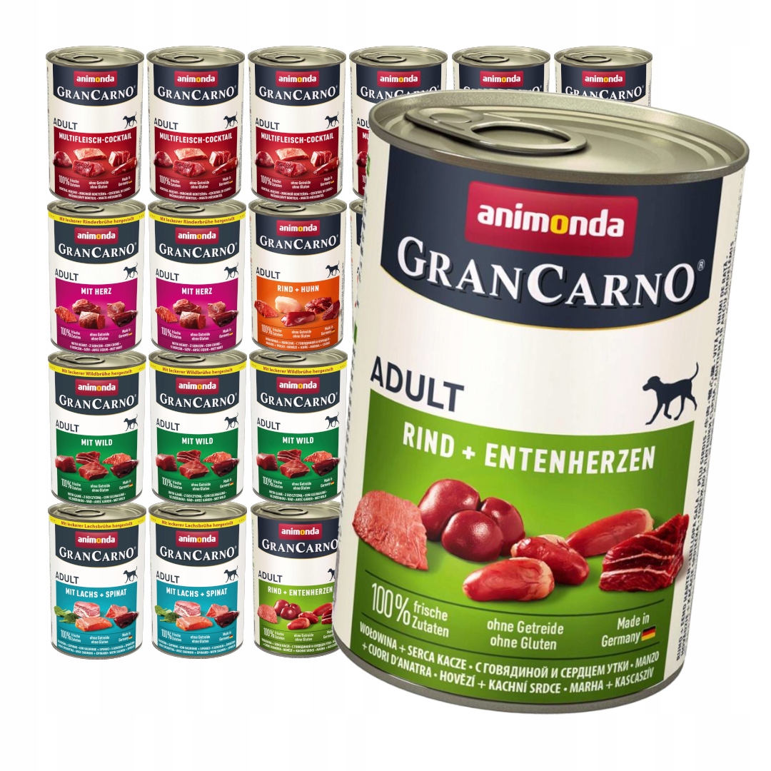 Animonda GranCarno Adult 24x400g Vlhké Krmivo pro psy Mix Chutí