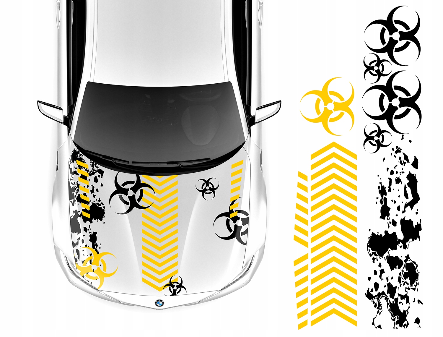 Nalepka Grafika na auto Masku Motiv Biohazard Lebka Toxic 87x218