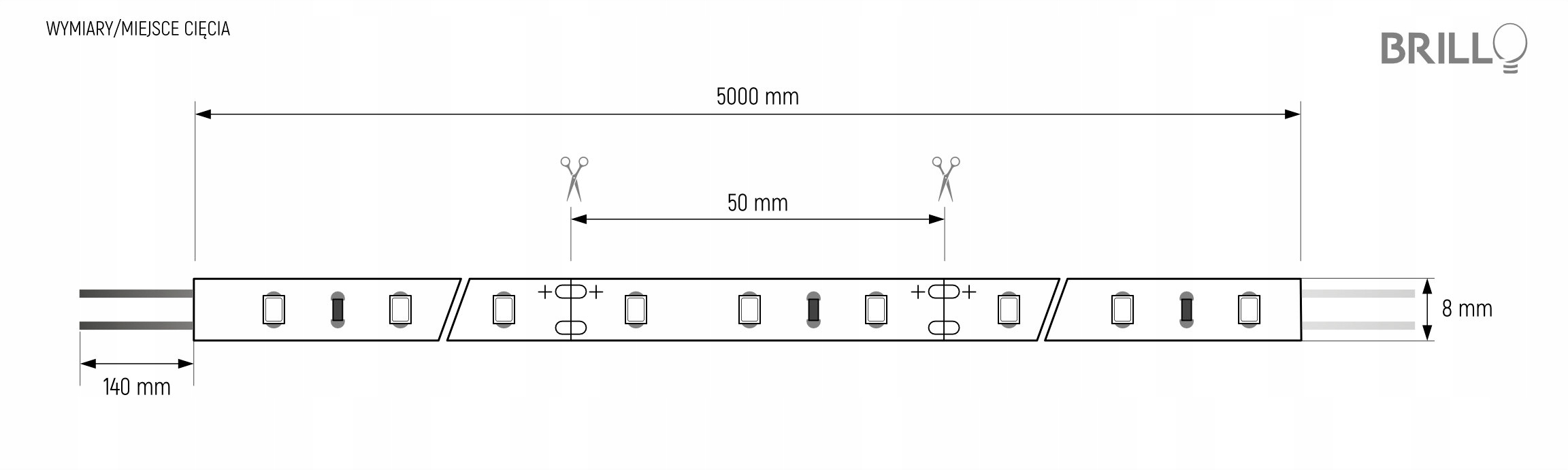 TAŚMA 60LED 12V DC 6500K 6W/m IP20 CRI90+/5 METRÓW Długość 5 m
