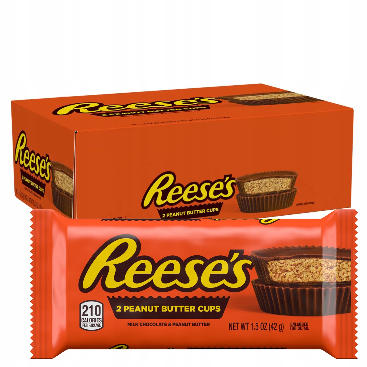 Karton Reese's 2 Peanut Butter Cups 42 g Čokolády Čokoláda Ořechový krém