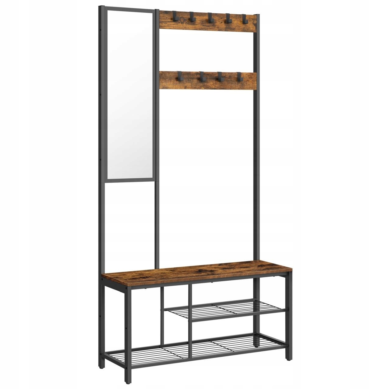 Šatníková skriňa Songmics 98x185x36 cm čierna s odtieňmi hnedej, priestranná do domácnosti