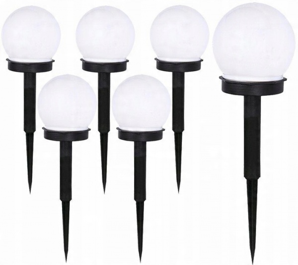 

6xLampa Solarna Led Ogrodowa solar Kula (biała)