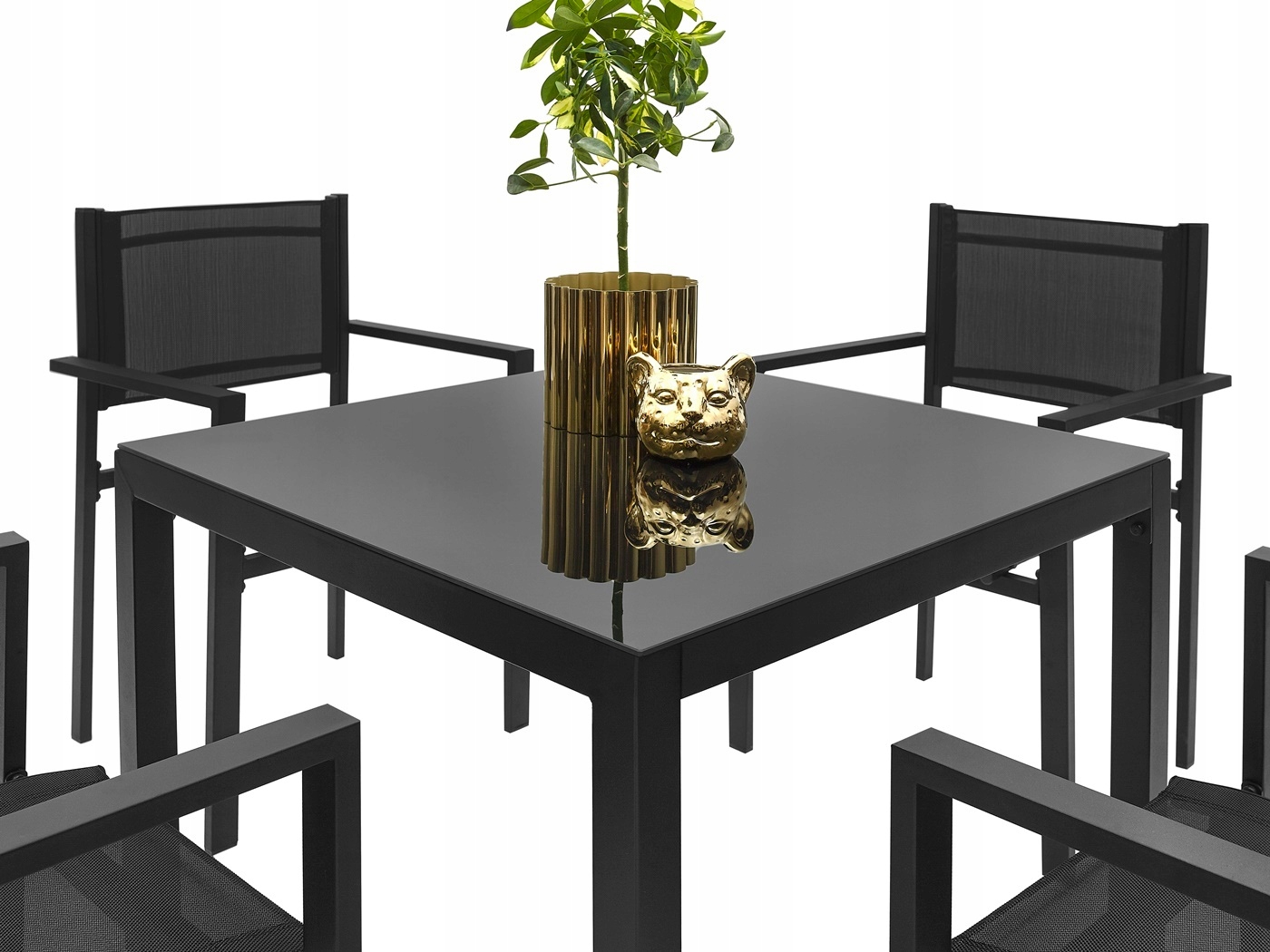 ZESTAW OGRODOWY SZKLANY STÓŁ 4K MEBLE OGRODOWE Producent inna