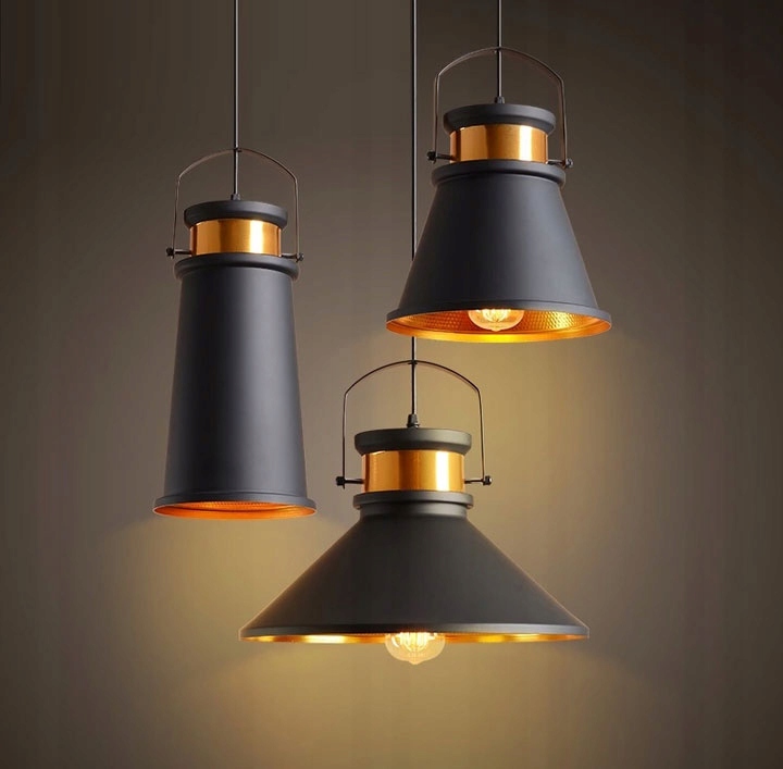 ZÁvěsná LAMPA KOVOVÁ LOFT ASTI A EDISON ZLATÁ RETRO Kolekce Asti A