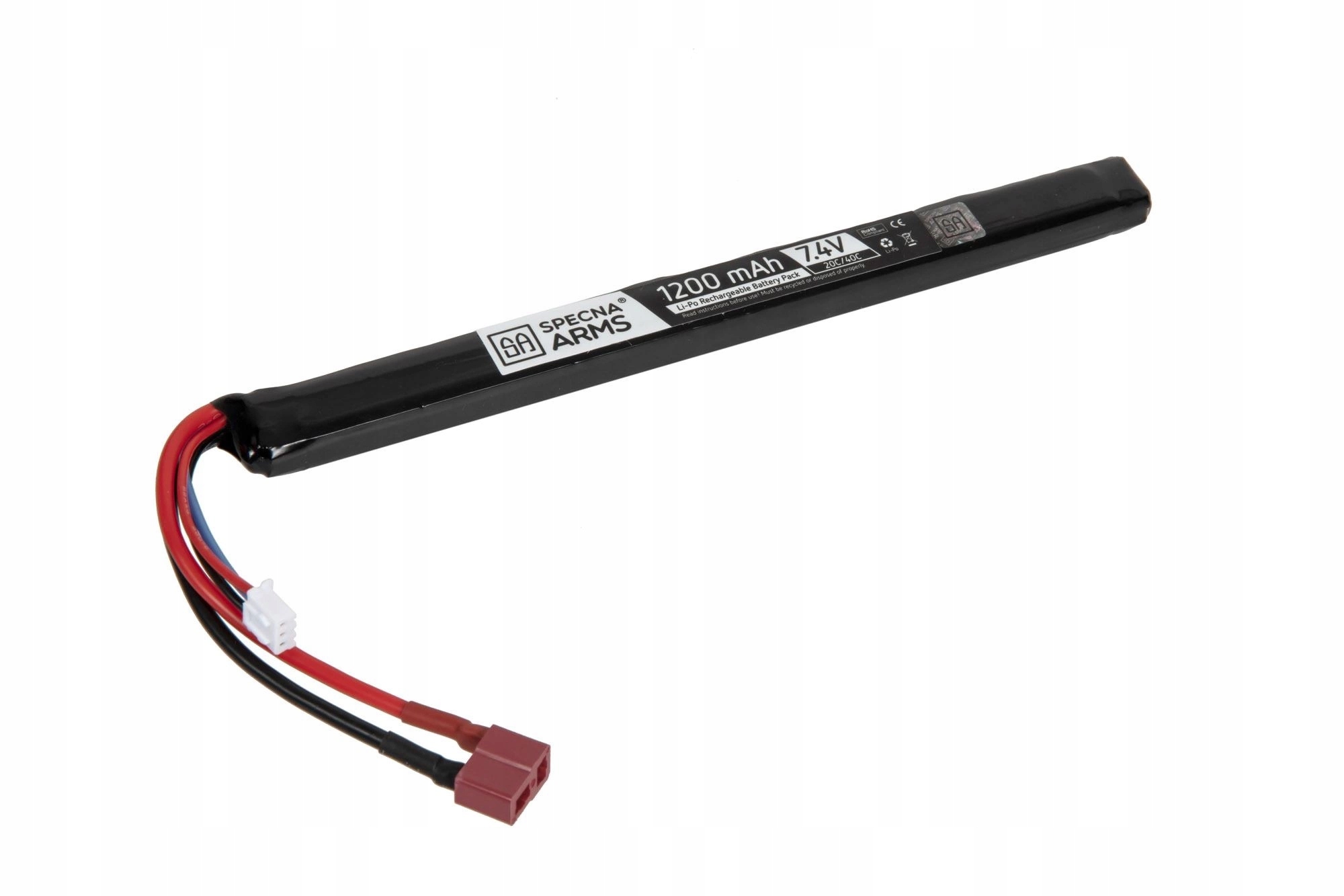 Akumulator LiPo 7,4V 1200mAh 20C/40C T-Connect (Deans) pod pokrywę replik