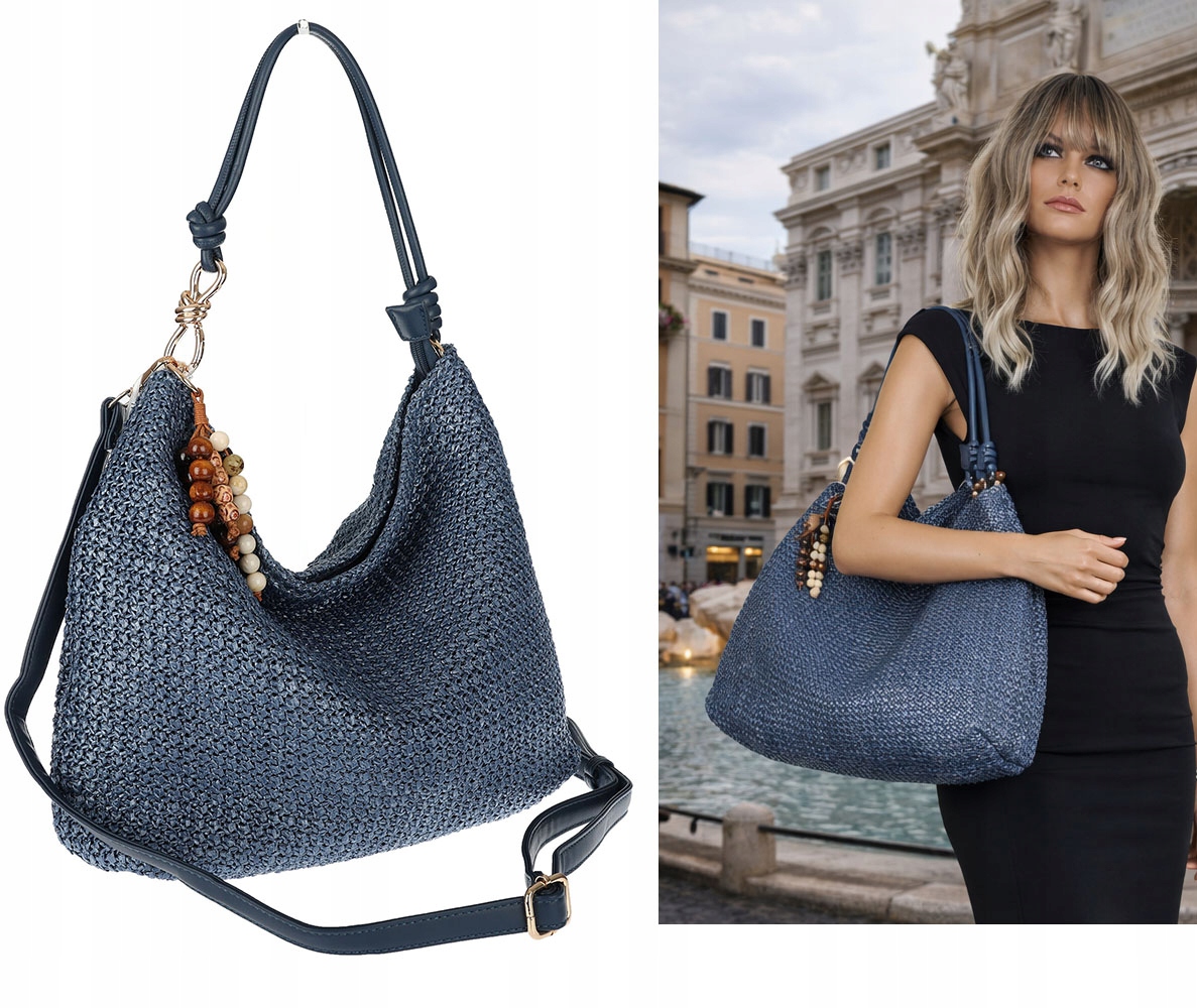 Dámská taška Shopper Taška přes rameno velká A4 prostorná N3573 Modrá