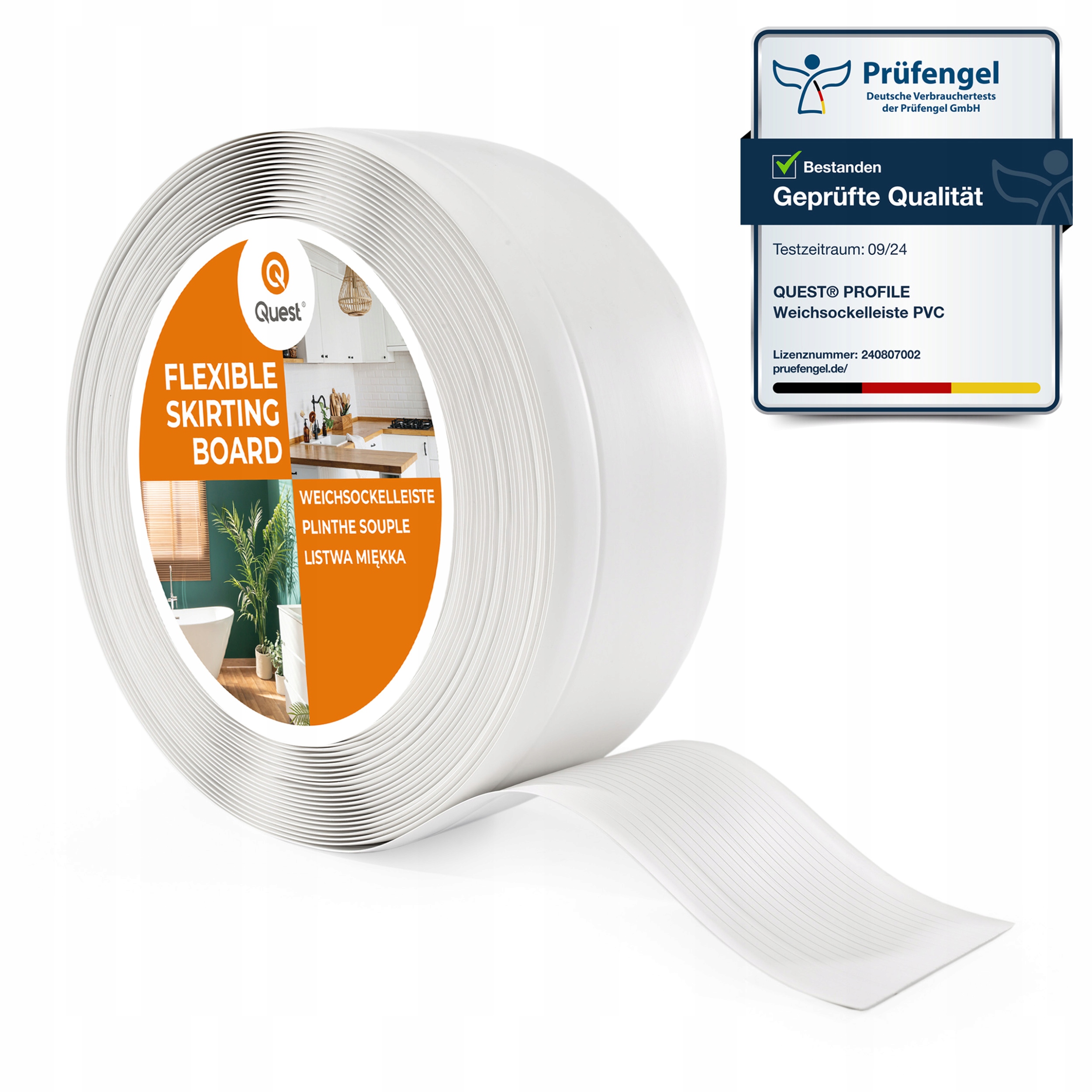 Pvc soklová lišta pružná 70/20, bílá, 15 m