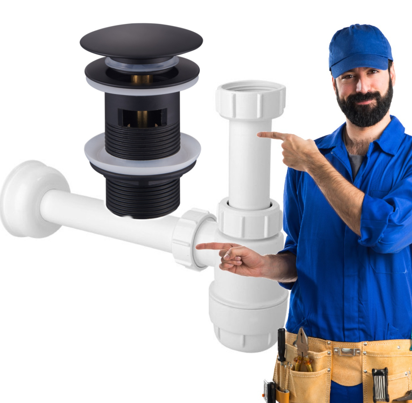 

Syfon Umywalki Umywalkowy Korek Klik Klak Czarny