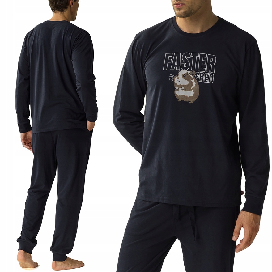 Atlantic NMP-376 pánské volné pyžamo s dlouhým rukávem Bavlněné M