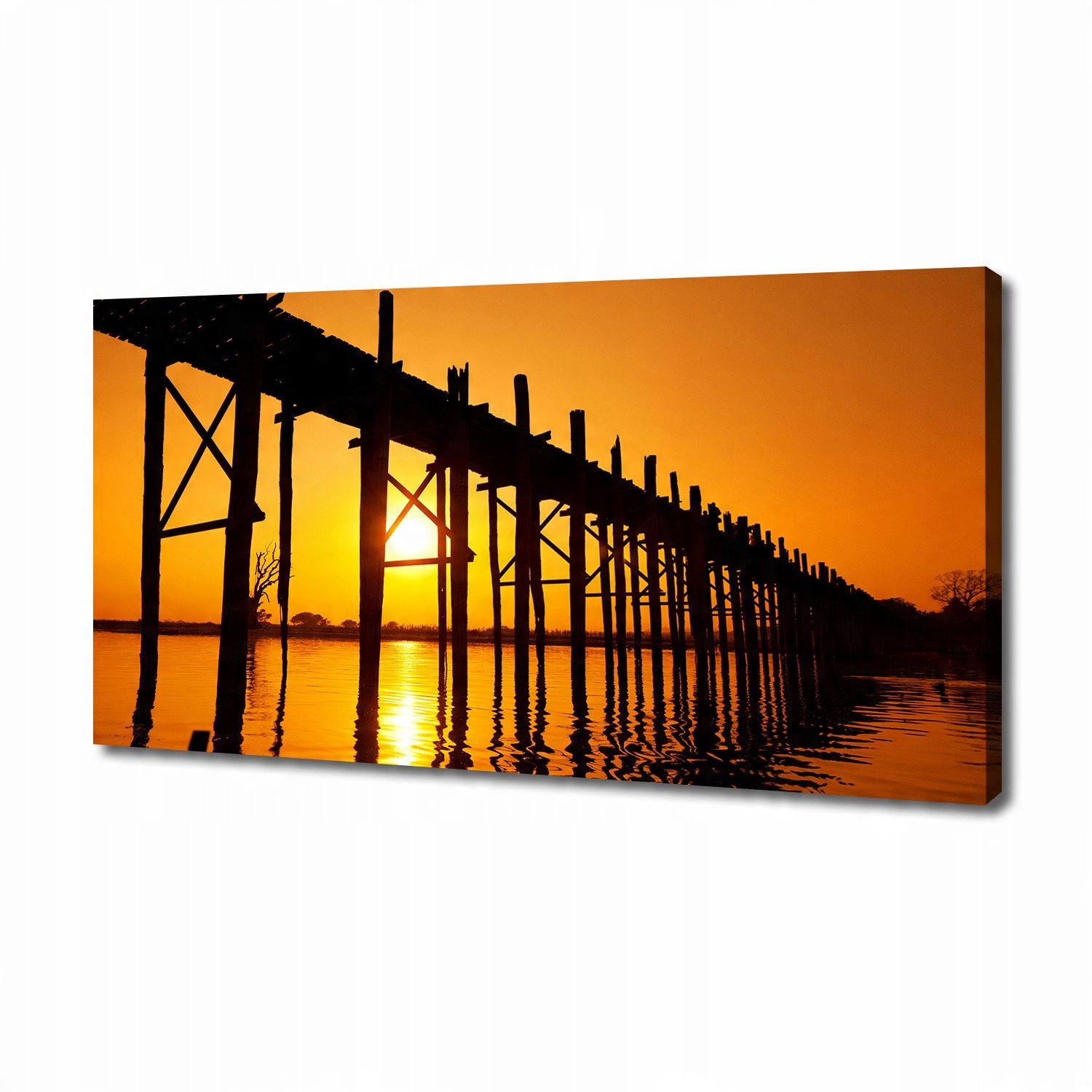 

Foto obraz na płótnie Most zachód słońca 140x70 cm